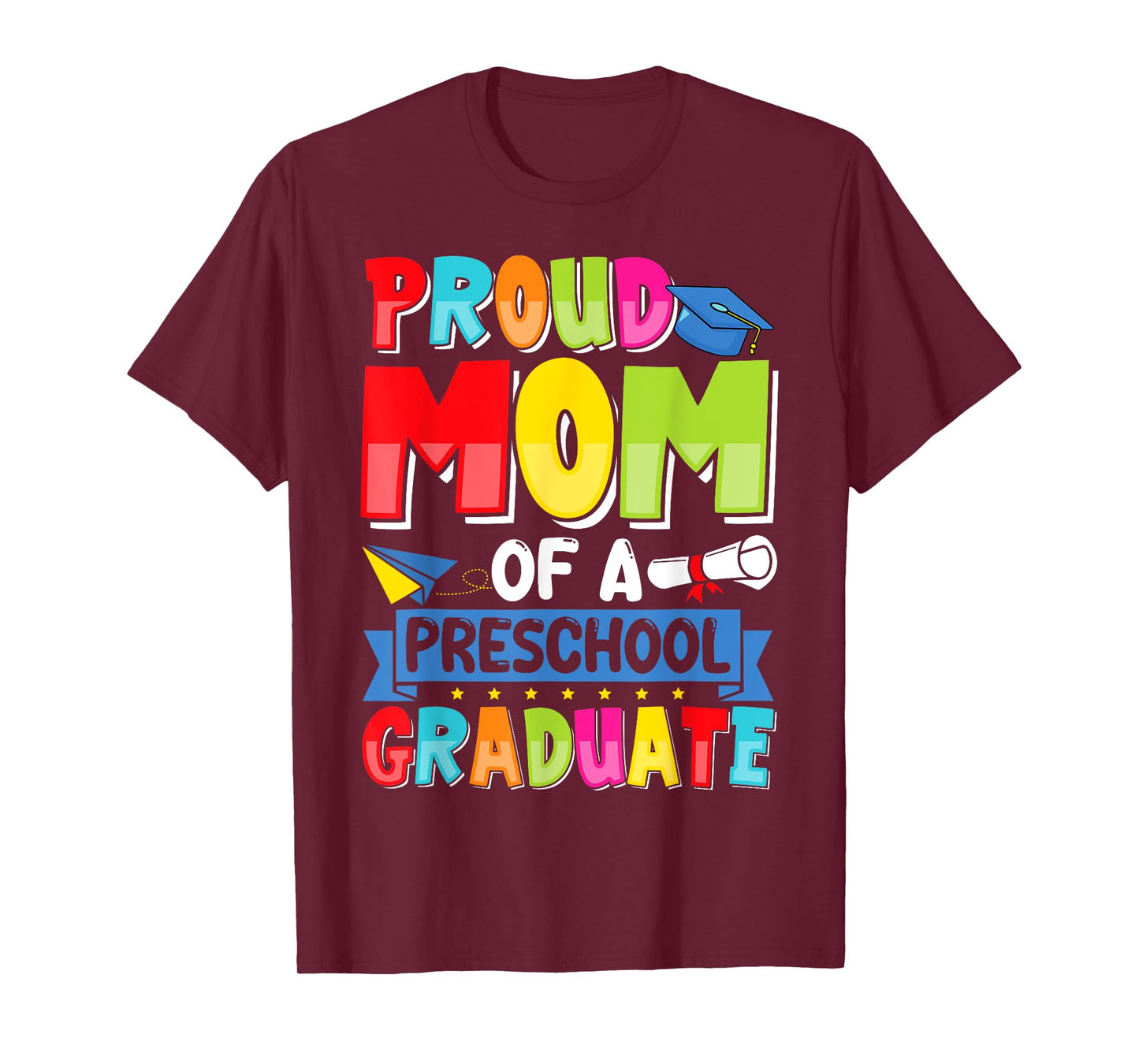 Retro Proud Mom Of A Preschool Graduate Pre-K Graduation T-Shirt