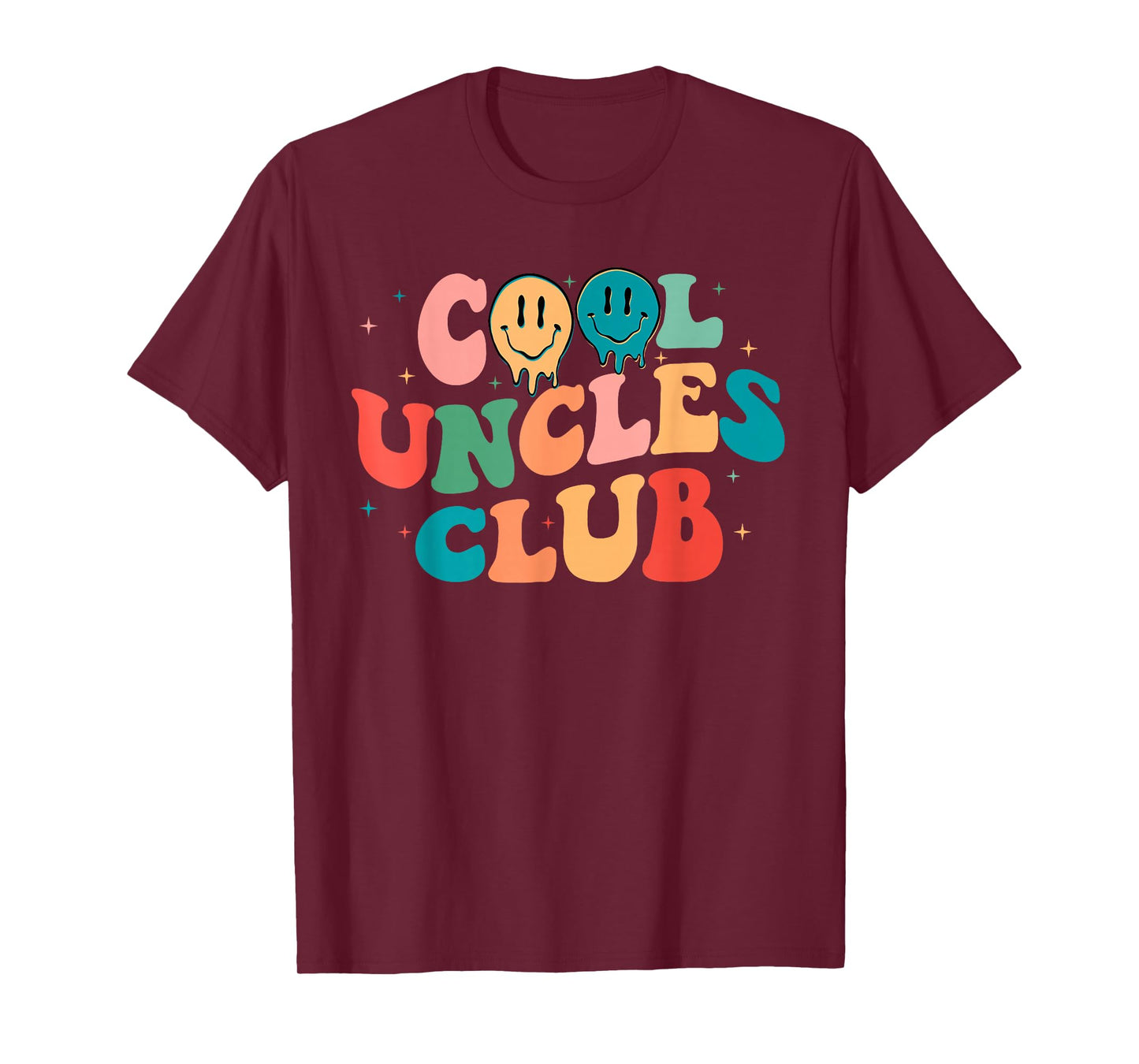 Retro Groovy Cool Uncles Club Smile Face Funny New Uncle Men T-Shirt