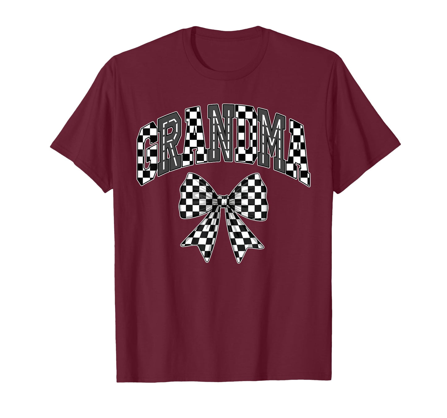 Grandma Racing Race Car Checkered Family Birthday Matching T-Shirt
