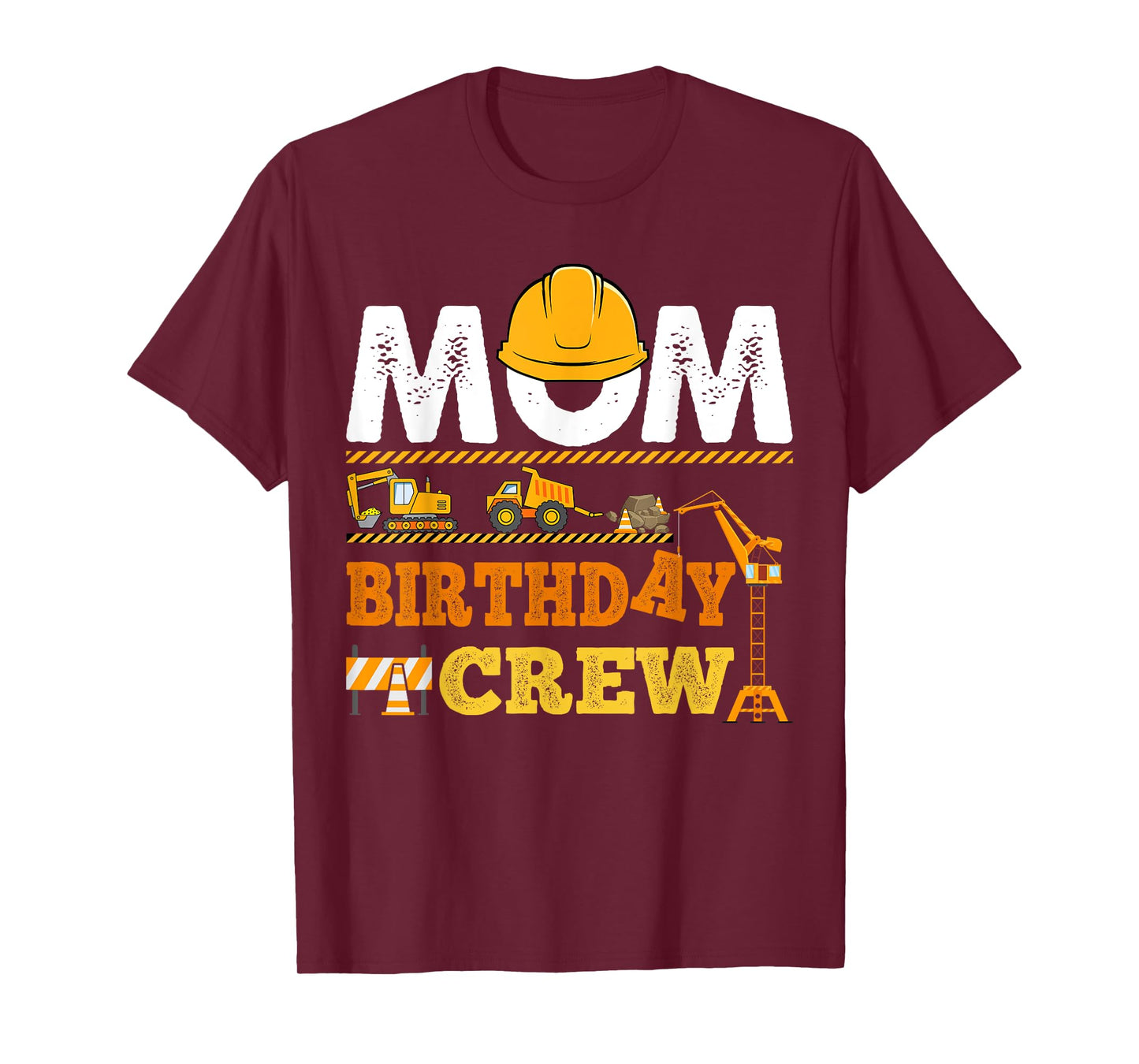 Dad Mom Birthday Crew Construction Excavator Kids Family T-Shirt