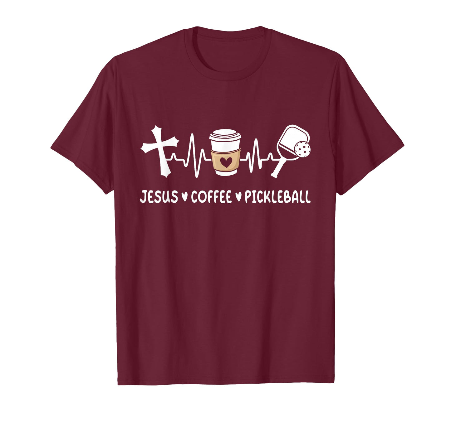 Jesus Coffee Pickleball Lover Christian Pickleball Player T-Shirt