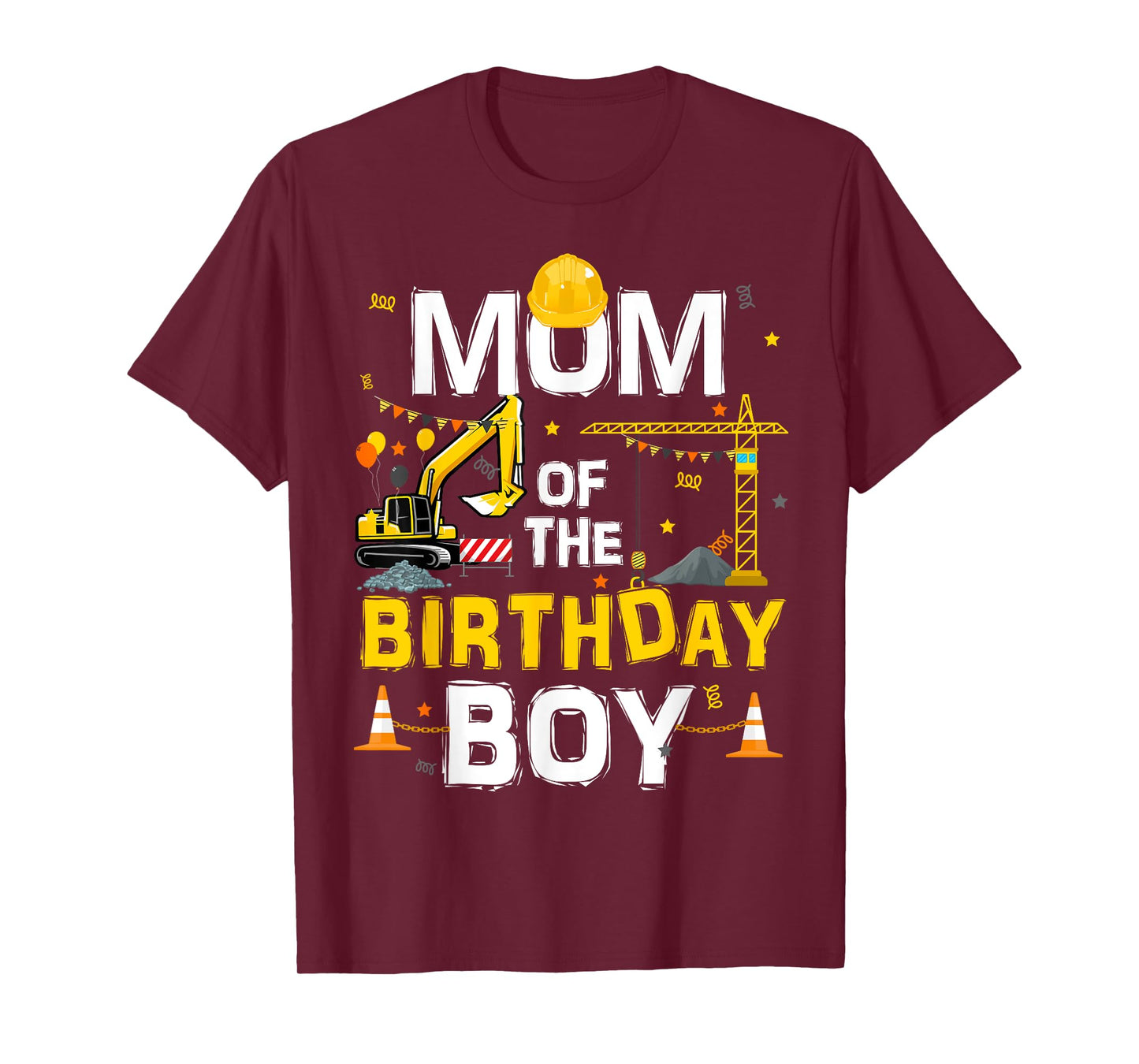 Mom Of The Birthday Boy Matching Construction Crew B-day T-Shirt