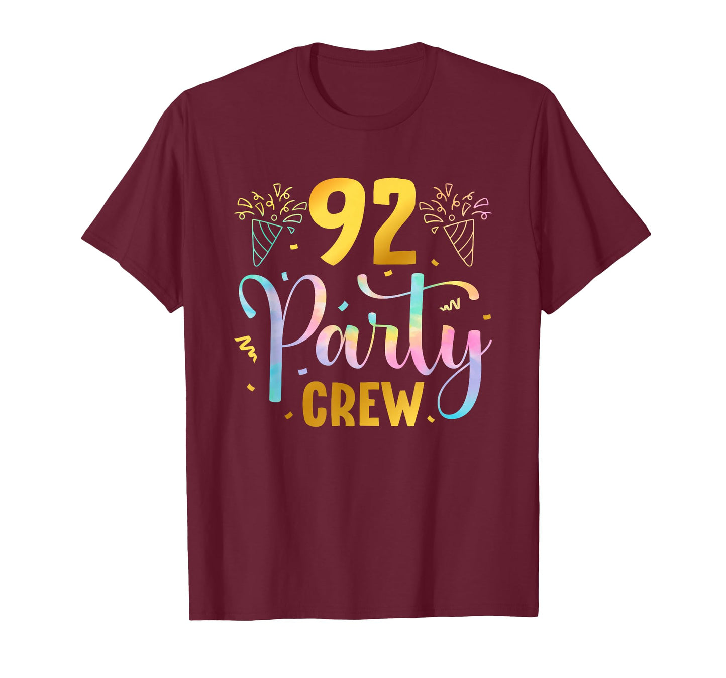 92 Party Crew 92nd Birthday Squad 92 Years Old Birthday T-Shirt