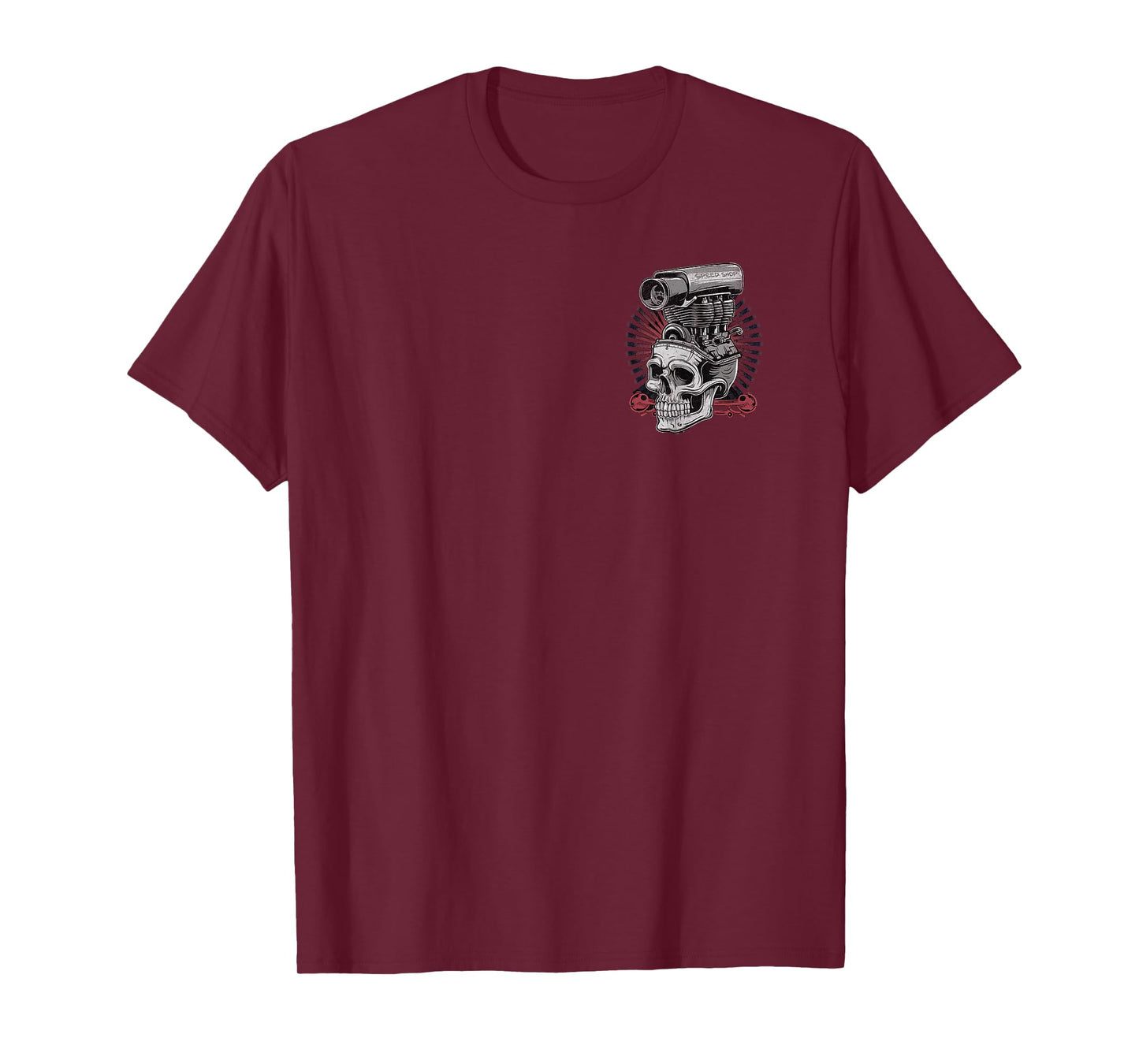 Skeleton Motor Head Speed Shop Hot Rod Mechanic Car Lover T-Shirt