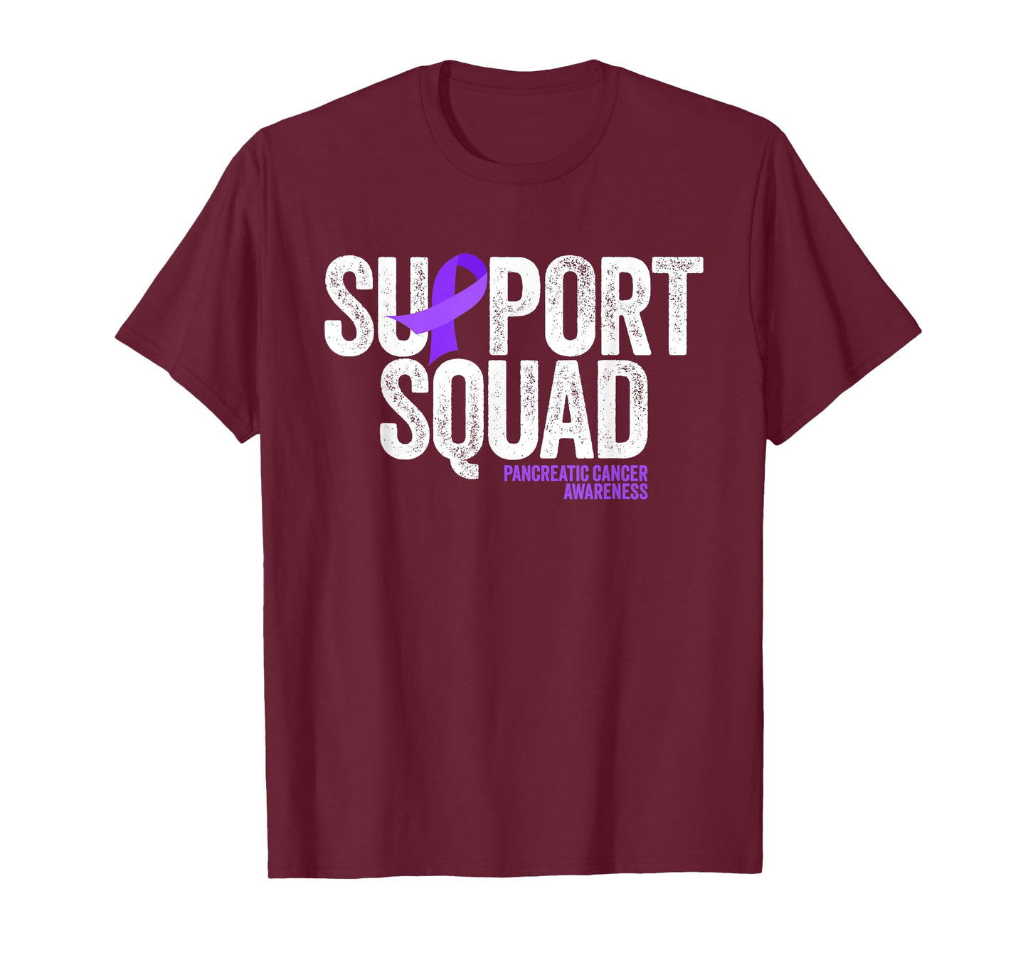 Support Squad Distressed Family Pancreatic Cancer Awareness T-Shirt