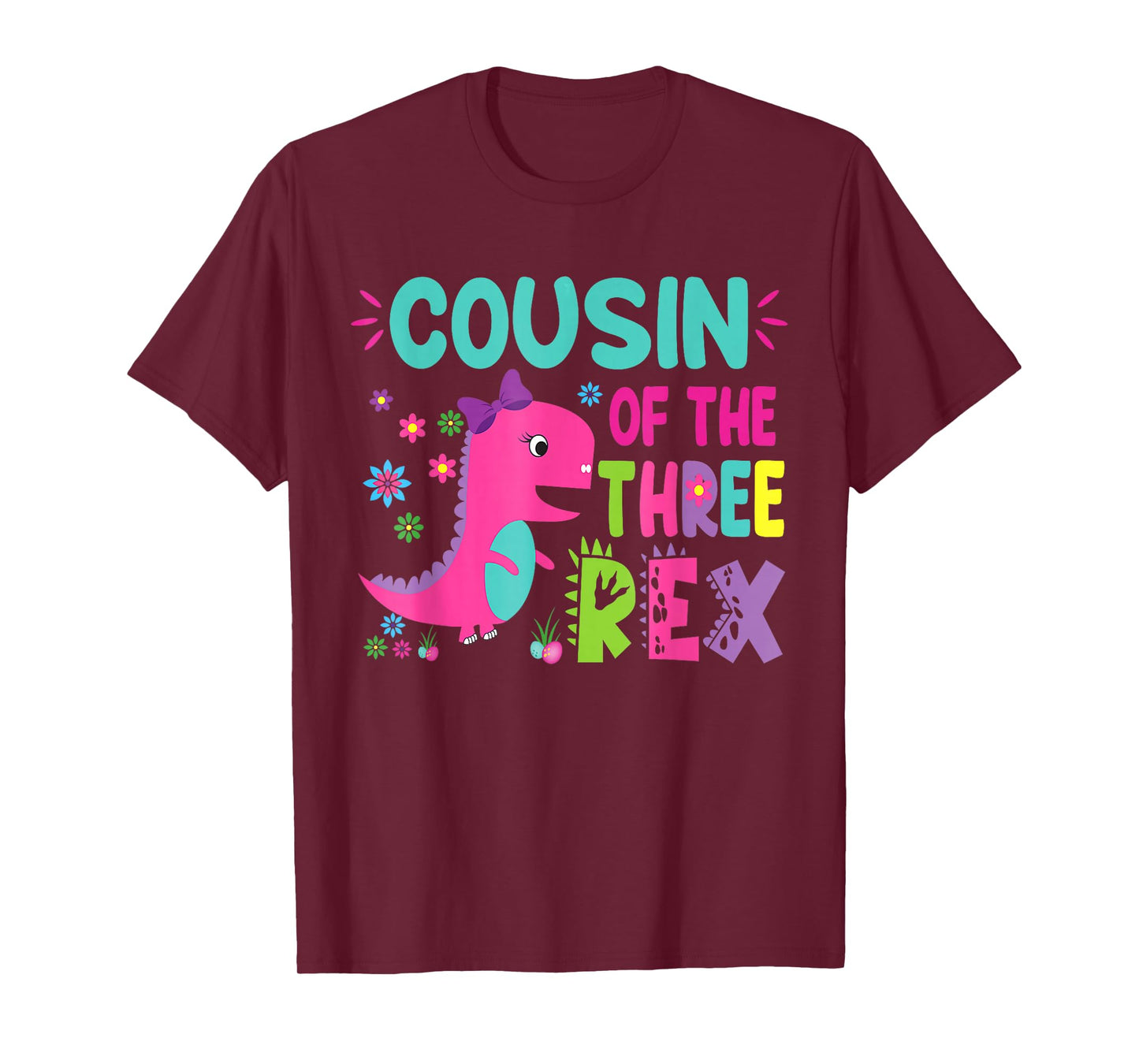 Cousin of the Three Rex Birthday Dinosaur Family Matching T-Shirt