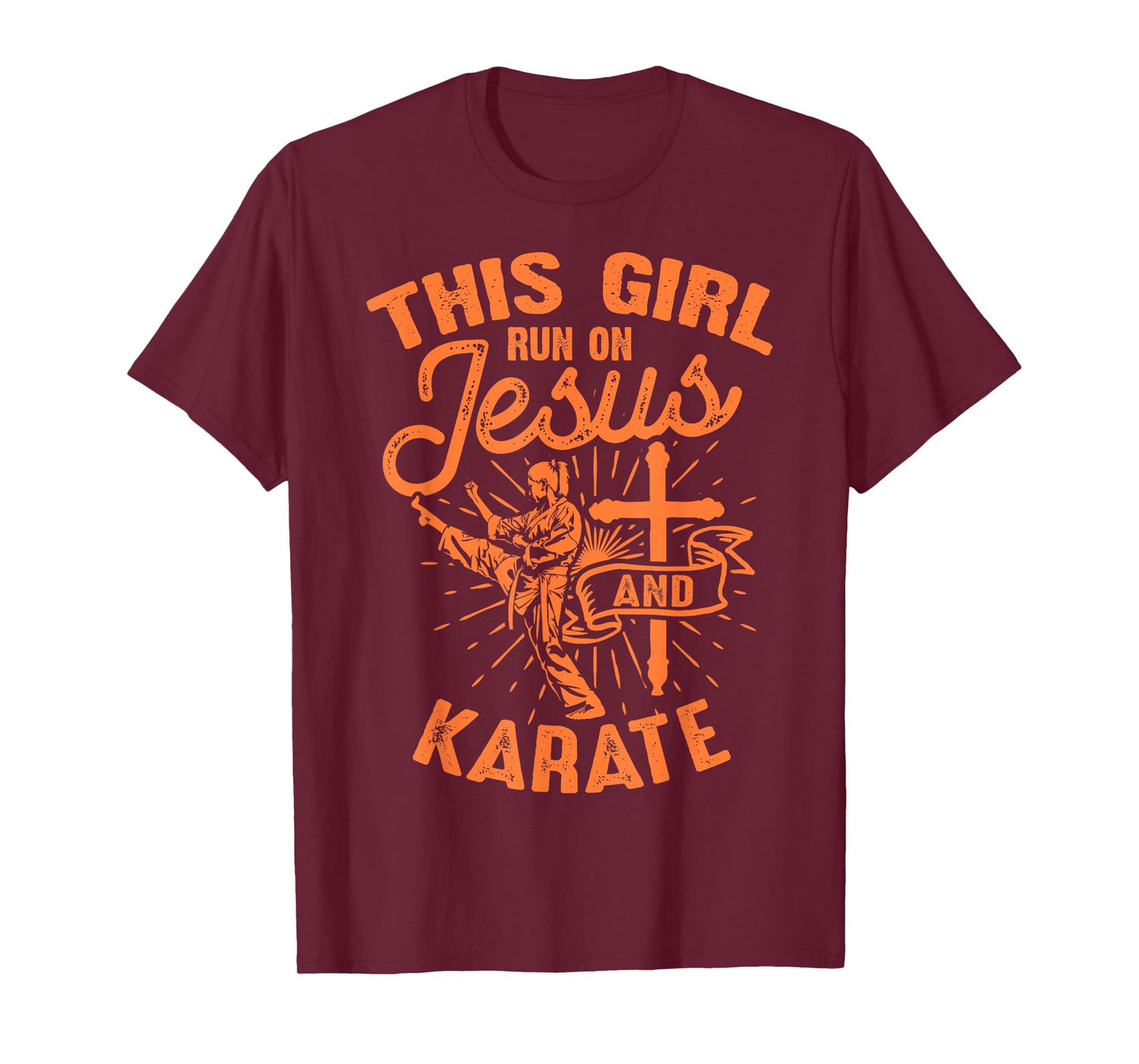 Funny Jesus Karate Gift For Girl Christian Martial Art Lover T-Shirt