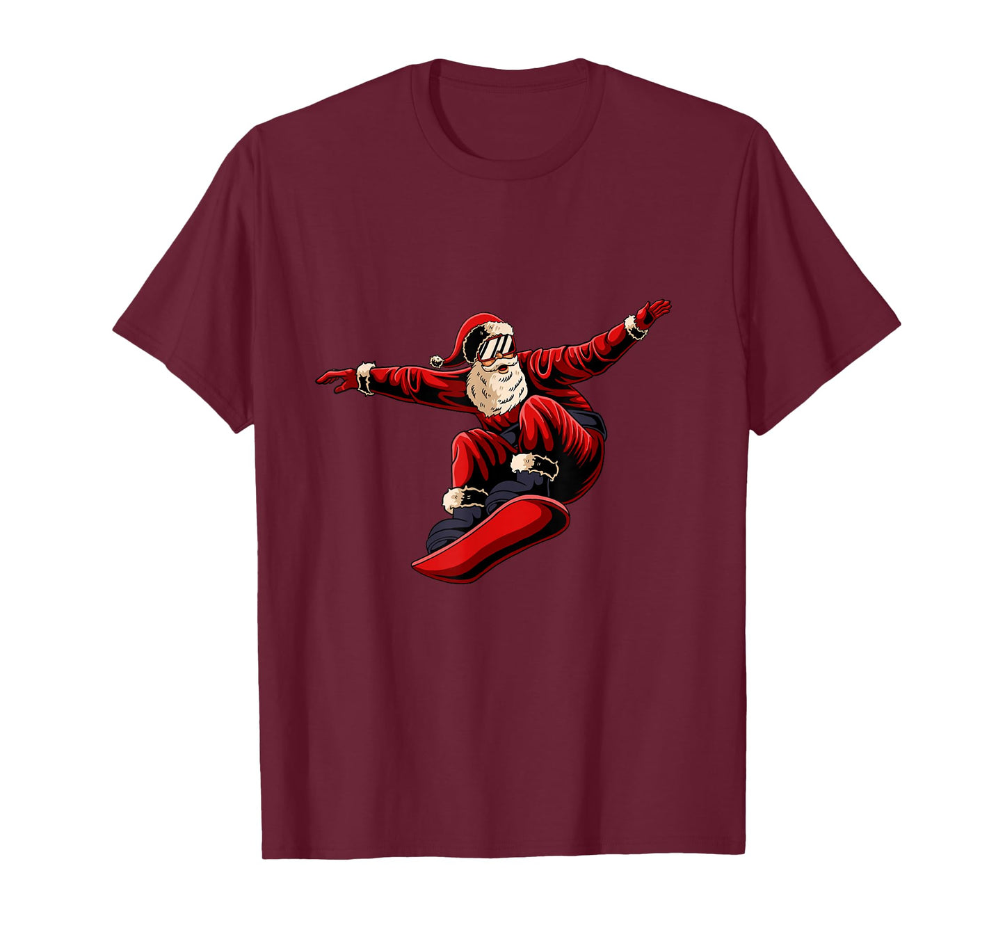 Santa Snowboarding Christmas Pajama Snowboard Sport X-Mas T-Shirt