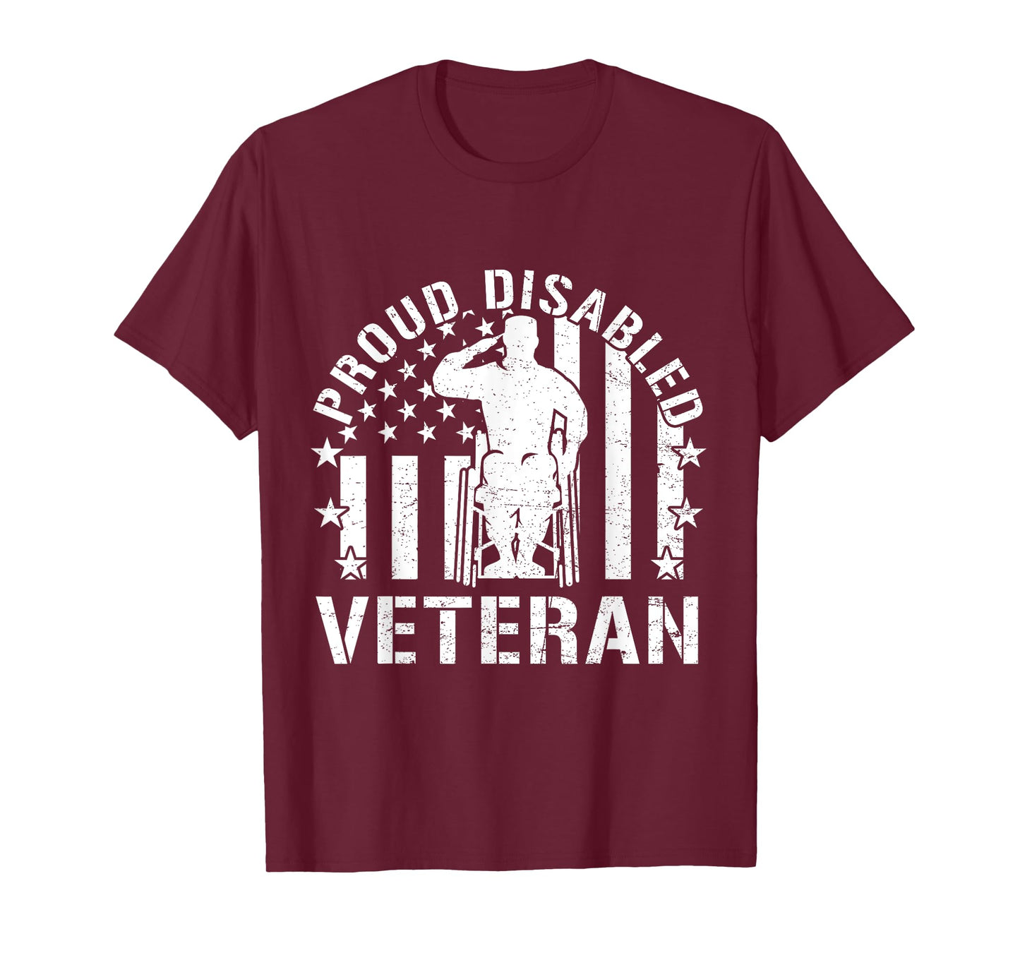 Proud Disabled Veteran Flag US Vet Handicap Military Soldier T-Shirt