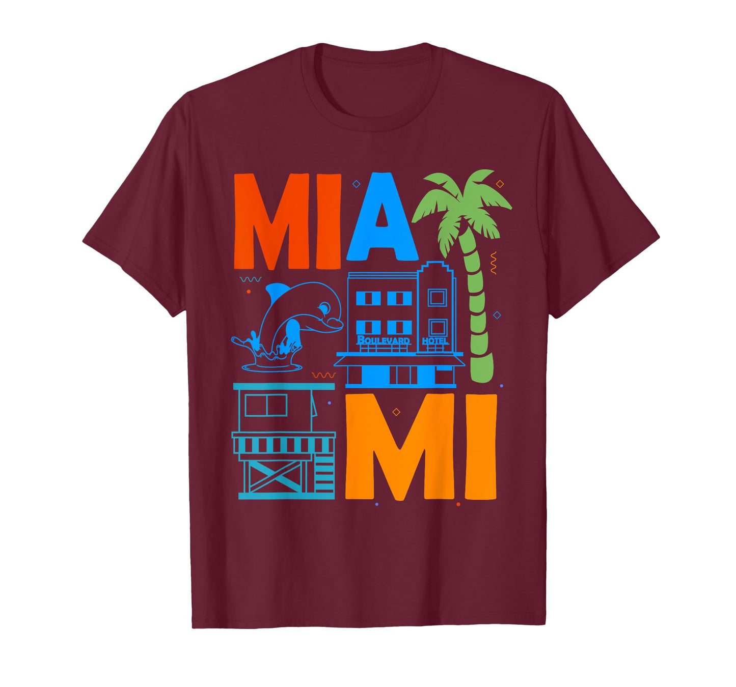 Miami Florida Souvenir Men Women Beach Holiday Miami T-Shirt
