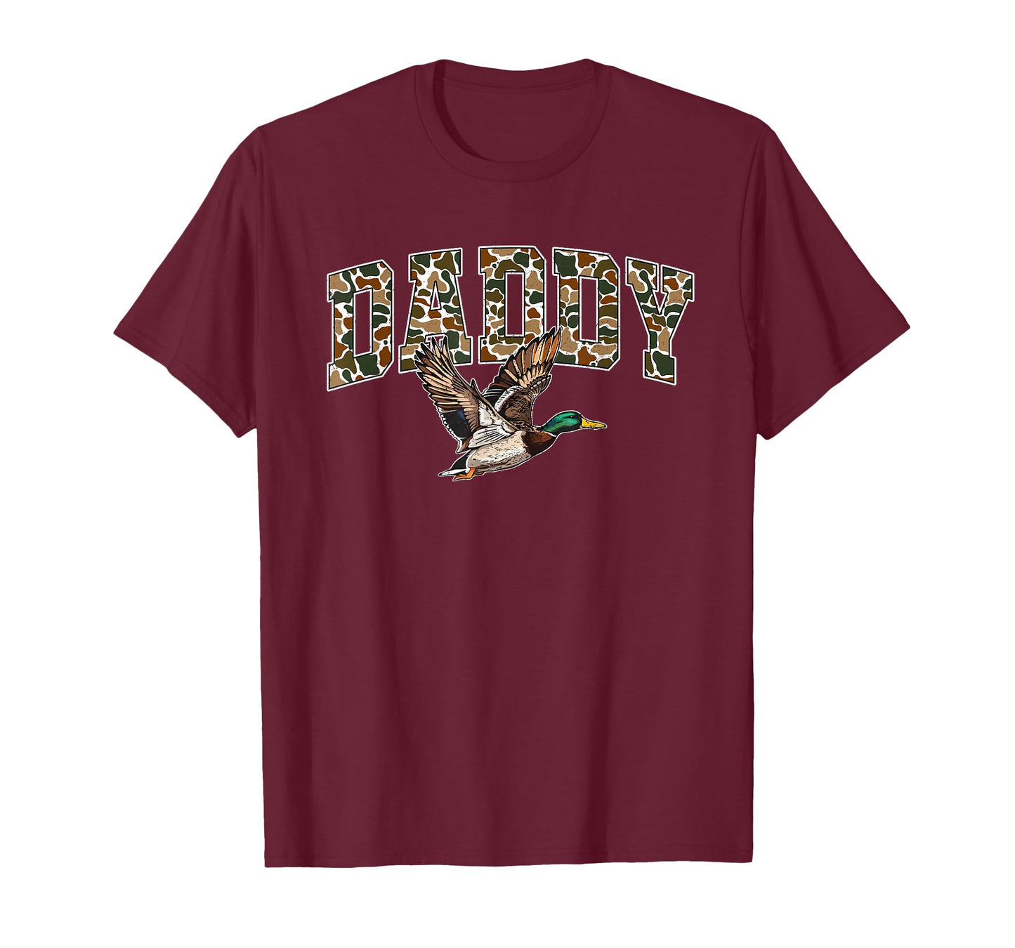 Mallard Duck Hunting Daddy Retro Camouflage Dad Fathers Day T-Shirt