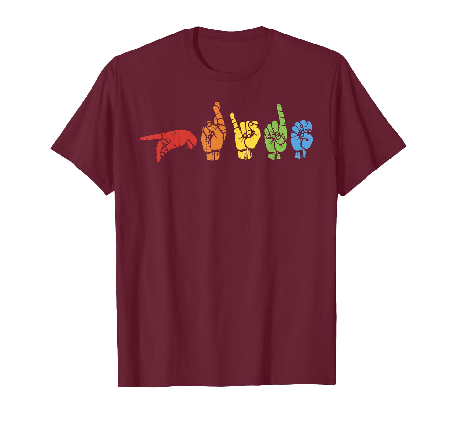 Sign Language Funny Rainbow Flag Gay LGBT Deaf ASL Mute Gift T-Shirt