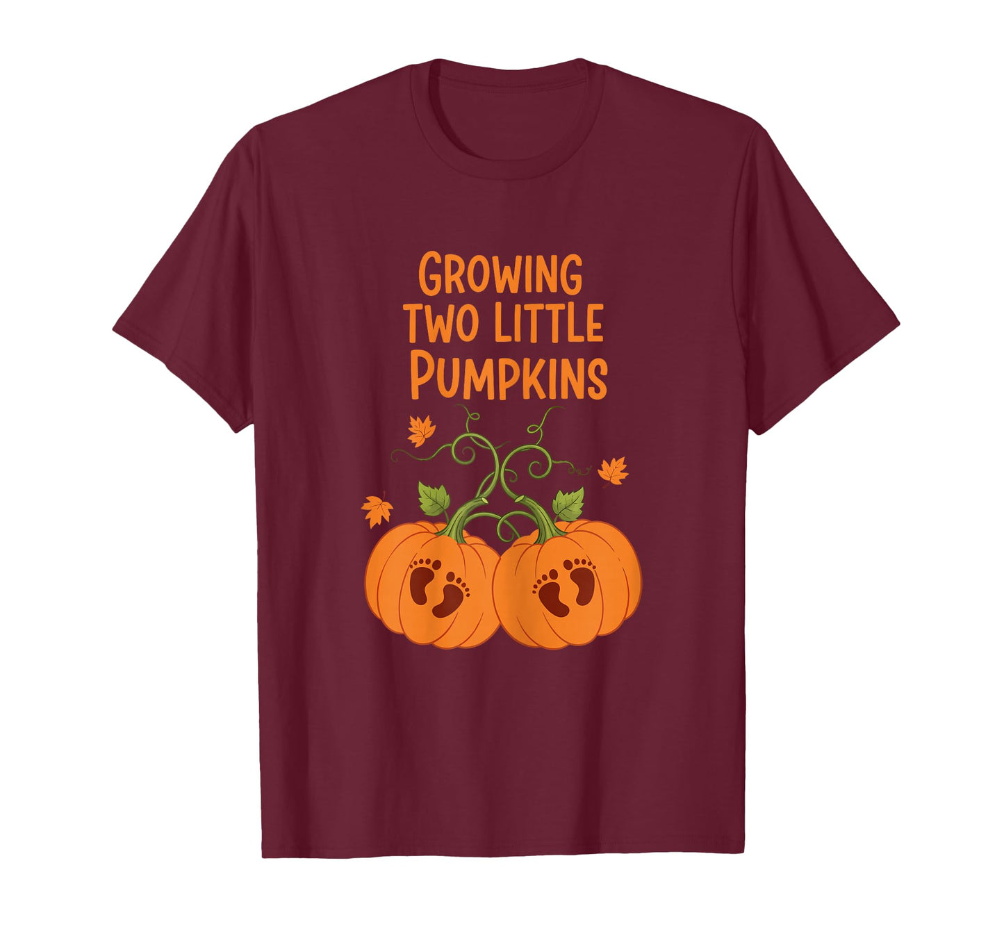 Growing Two Little Pumpkins Twin Fall Pregnancy T-Shirt