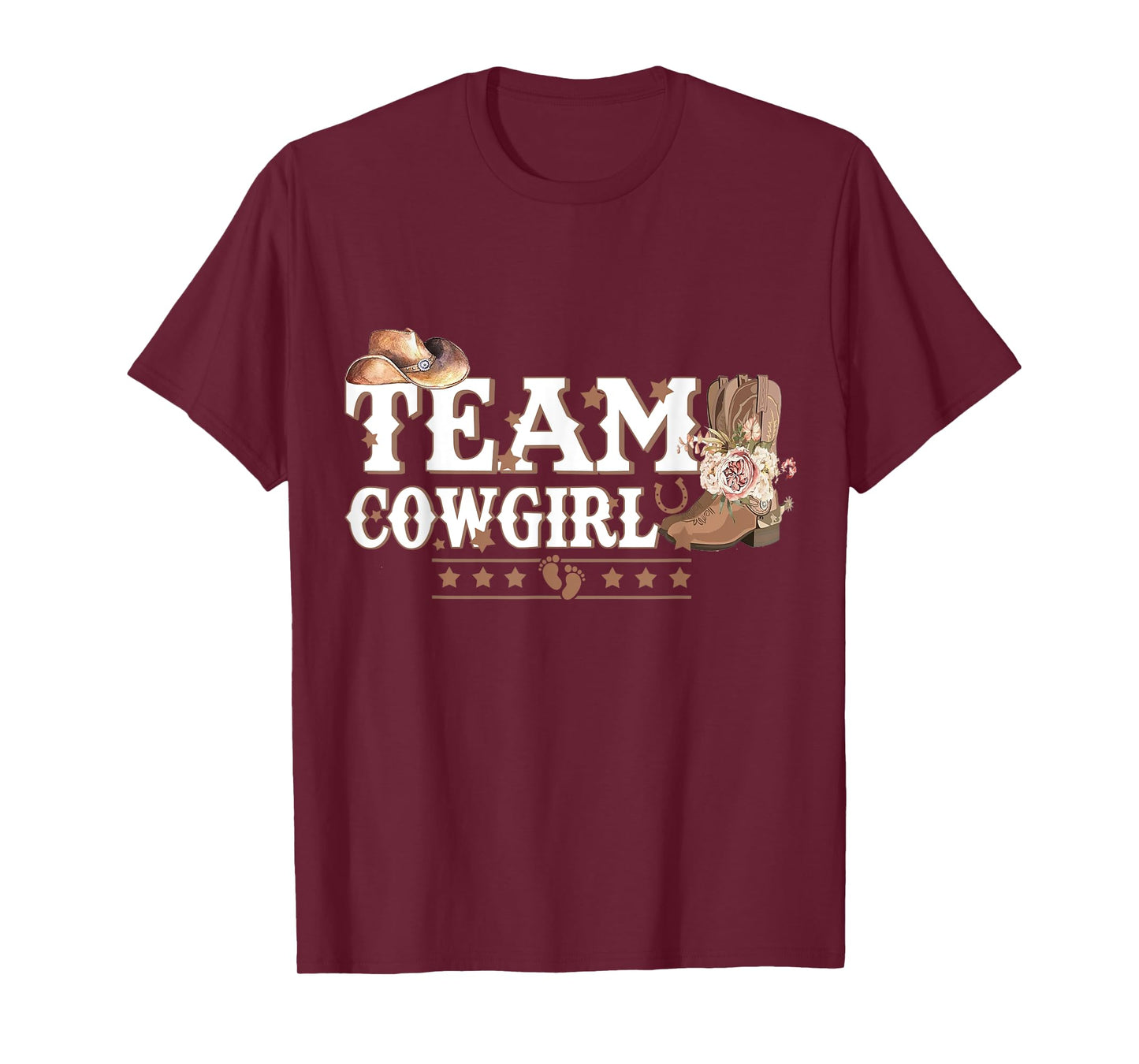 Team Cowgirl Baby Gender Reveal Outfit Tee Western Team Girl T-Shirt