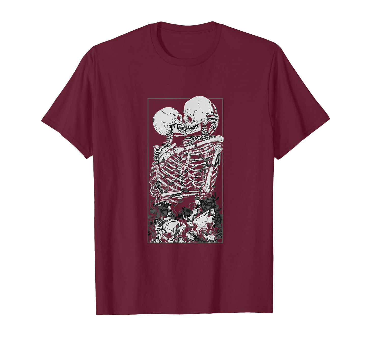 Tarot Card Kissing Skeleton Love Skull Bones Horror Goth T-Shirt