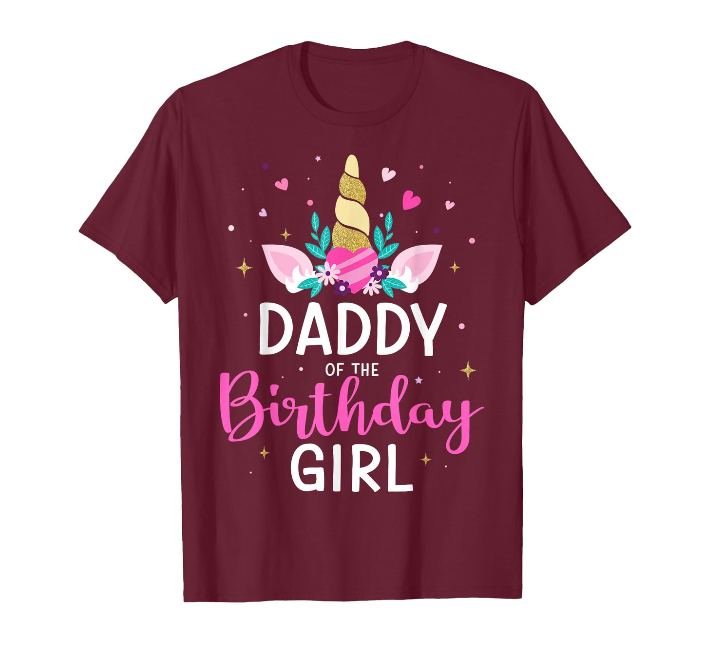 Daddy of the birthday girl matching family unicorn party T-Shirt