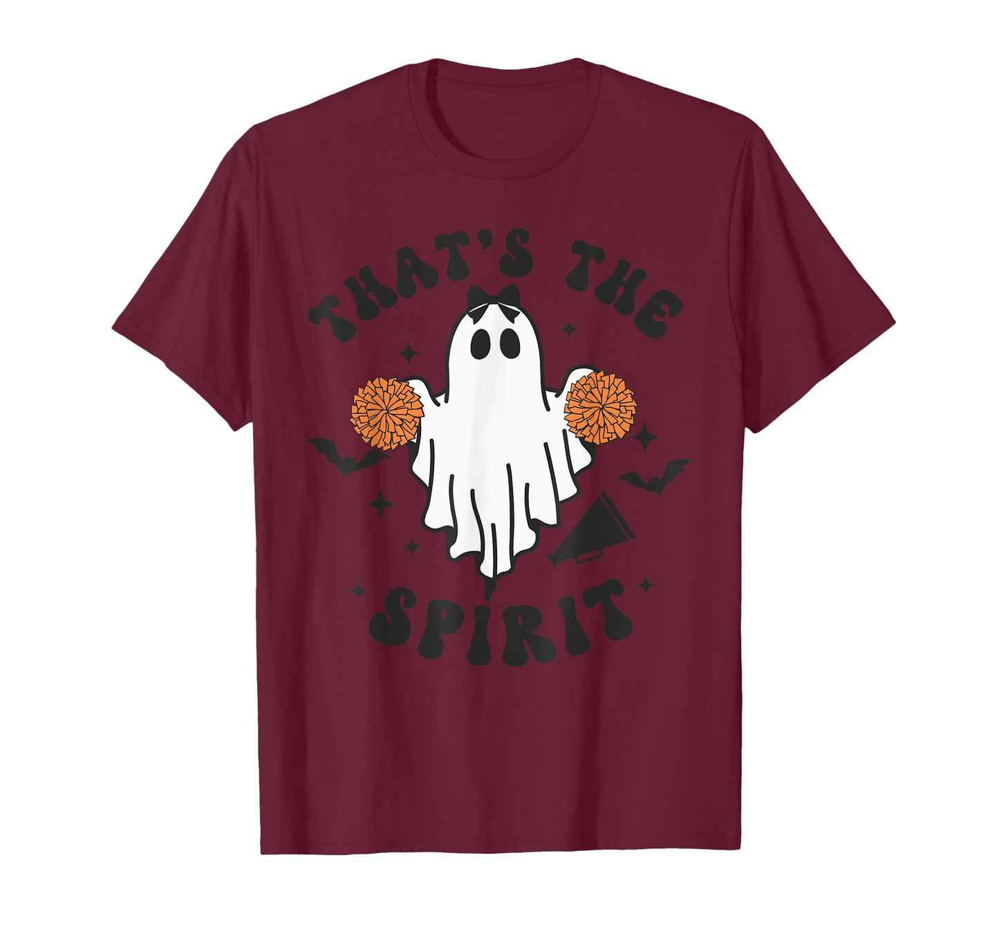 Funny Cheerleader Ghost Halloween Cheer Mom Cheerleader T-Shirt