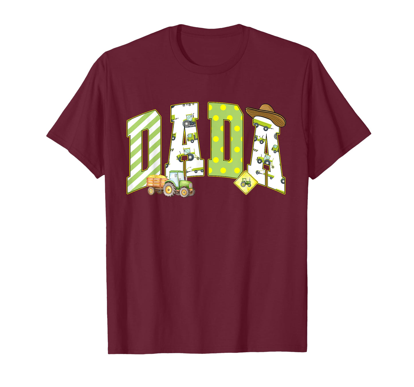 Dada of The Birthday Boy Tractors Farm Trucks Family Party T-Shirt
