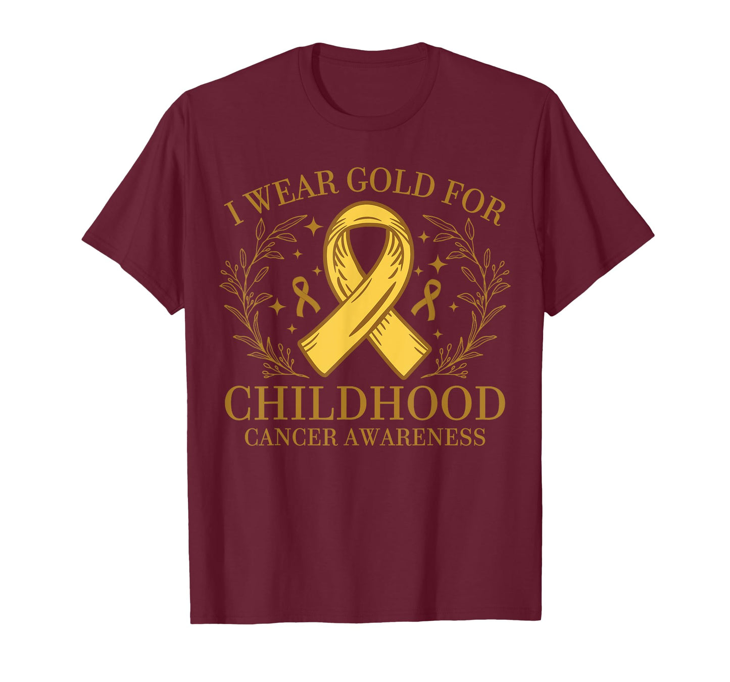Yellow Support Ribbon For Childhood Cancer Awareness T-Shirt