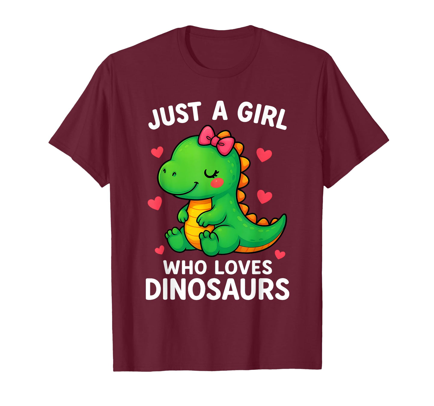 Just a Girl who Loves Dinosaurs Cute Dino Lover Gift Women T-Shirt