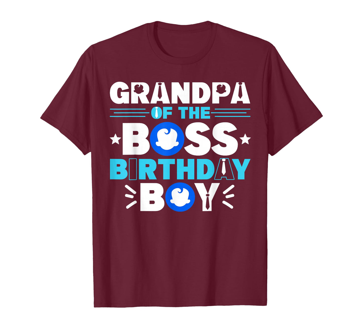 Grandpa Of The Boss Birthday Boy Baby Decor Family Matching T-Shirt