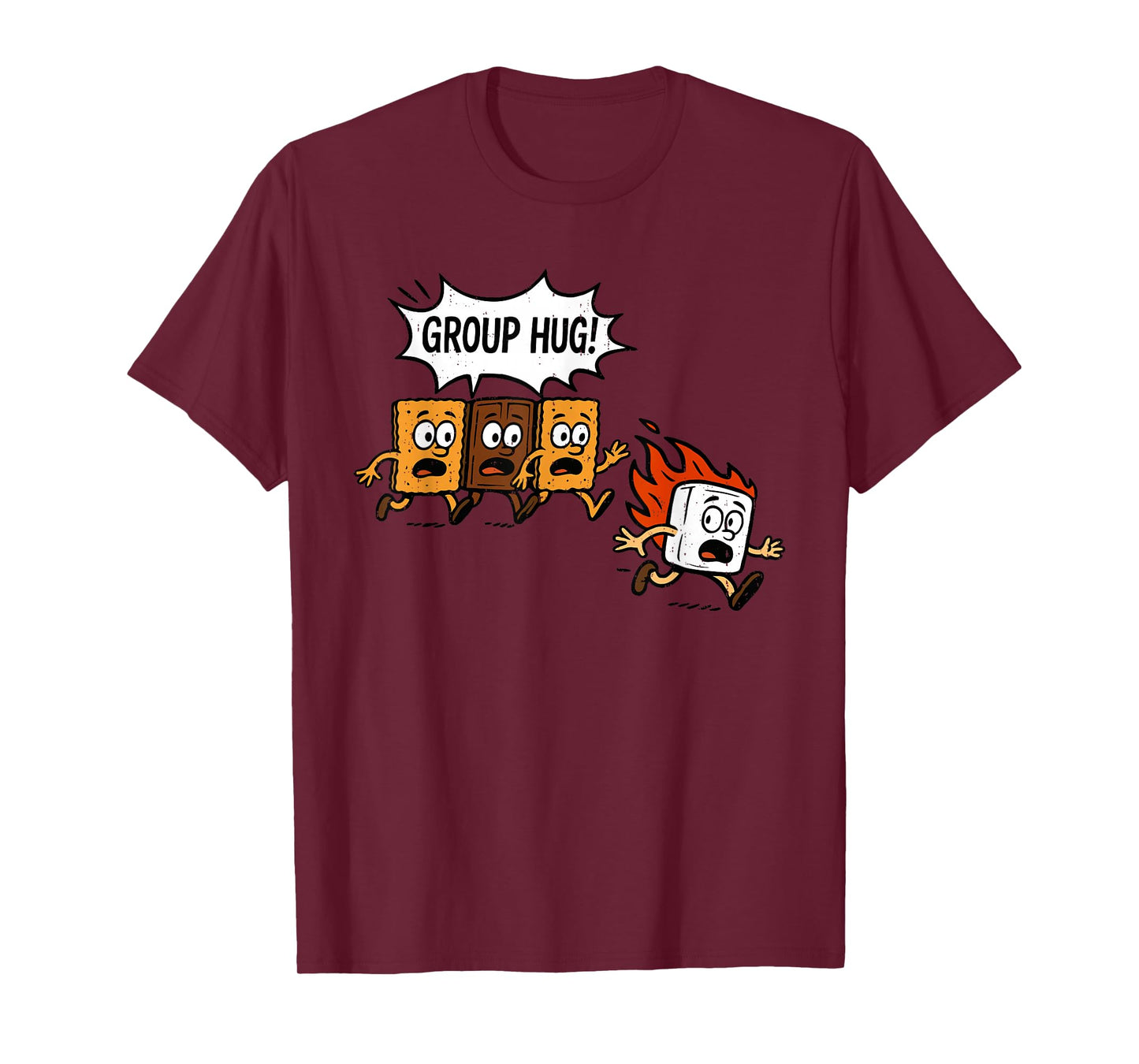 Group Hug Marshmallow Funny Campfire Smores Camping Lovers T-Shirt