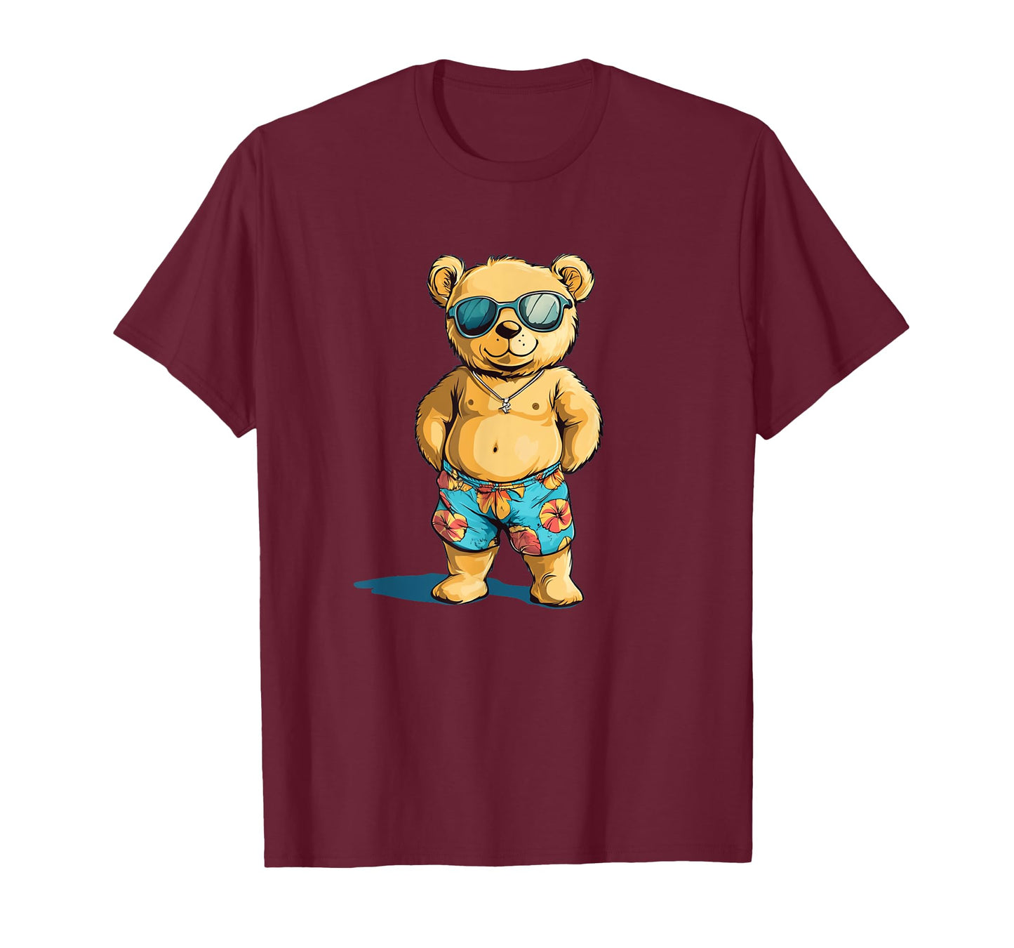 Cool Teddy Bear in Swim Trunks for Summer Fun T-Shirt