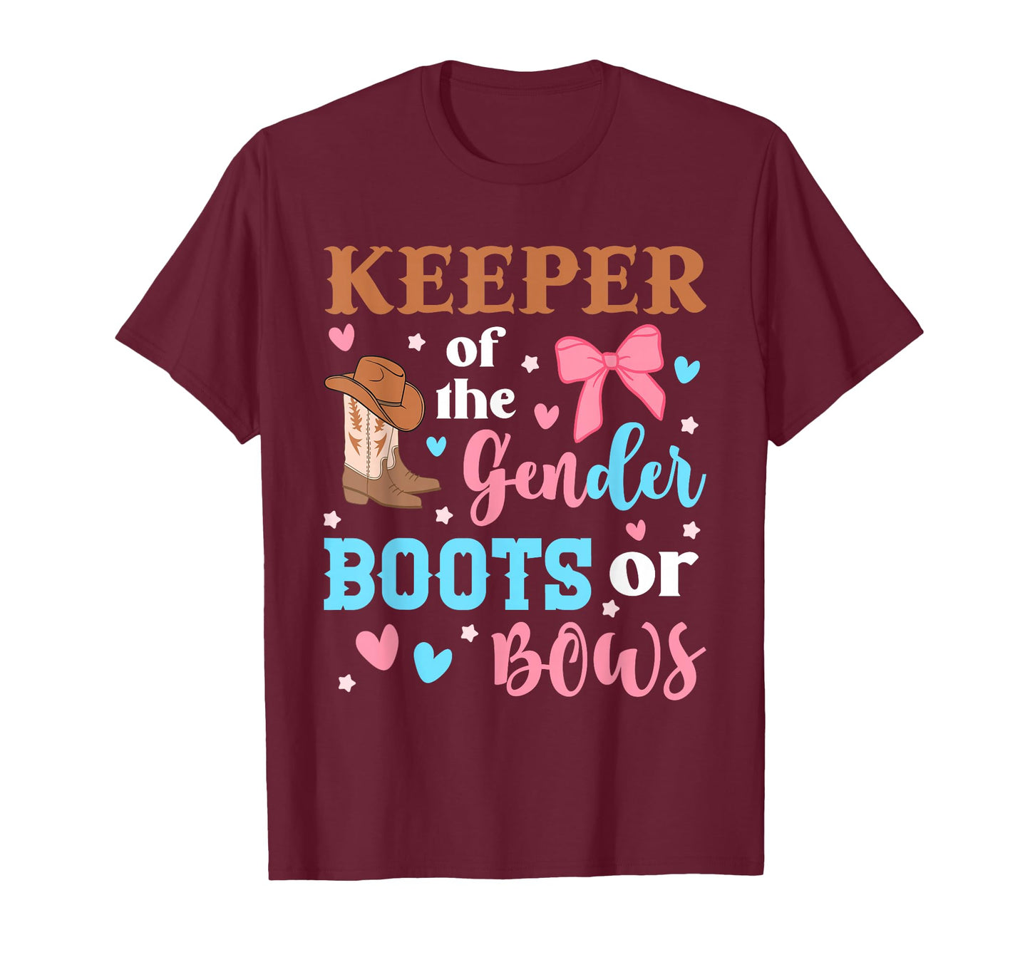 Boots Or Bows Gender Keeper Of The Gender Reveal Outfit T-Shirt