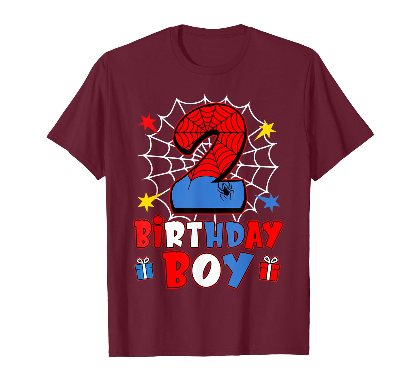 Kids Spider Web Two 2 Years Old It's My 2nd Birthday Boy T-Shirt