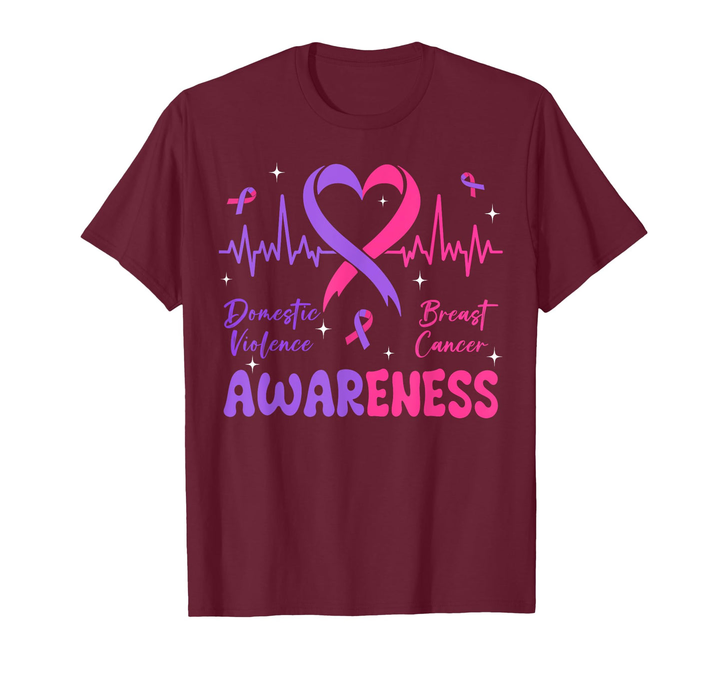 Domestic Violence And Breast Cancer Awareness Month T-Shirt