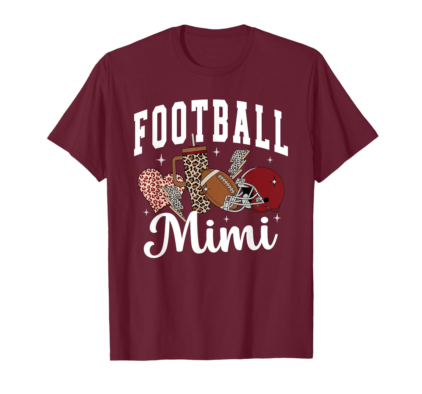 Football Mimi Leopard Football Mimi Matching Family Football T-Shirt