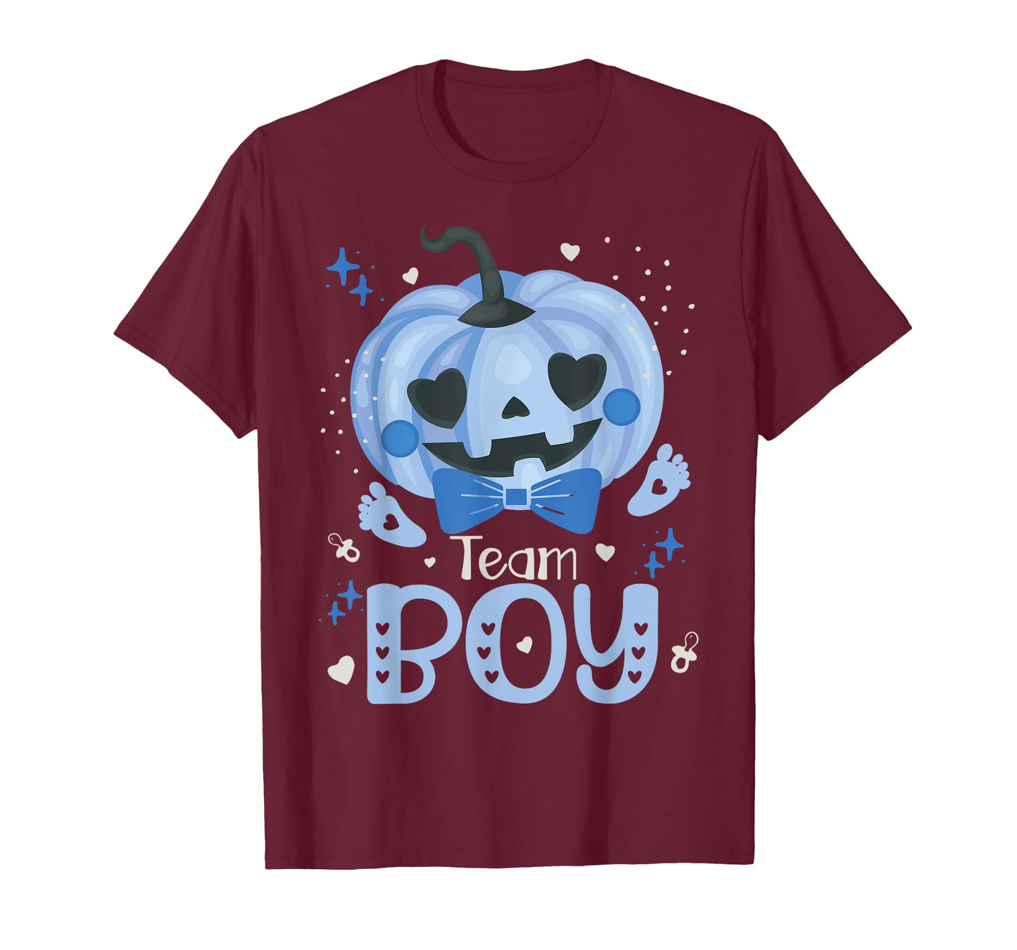 Team Boy Pumpkin Halloween Baby Gender Reveal Party Blue T-Shirt
