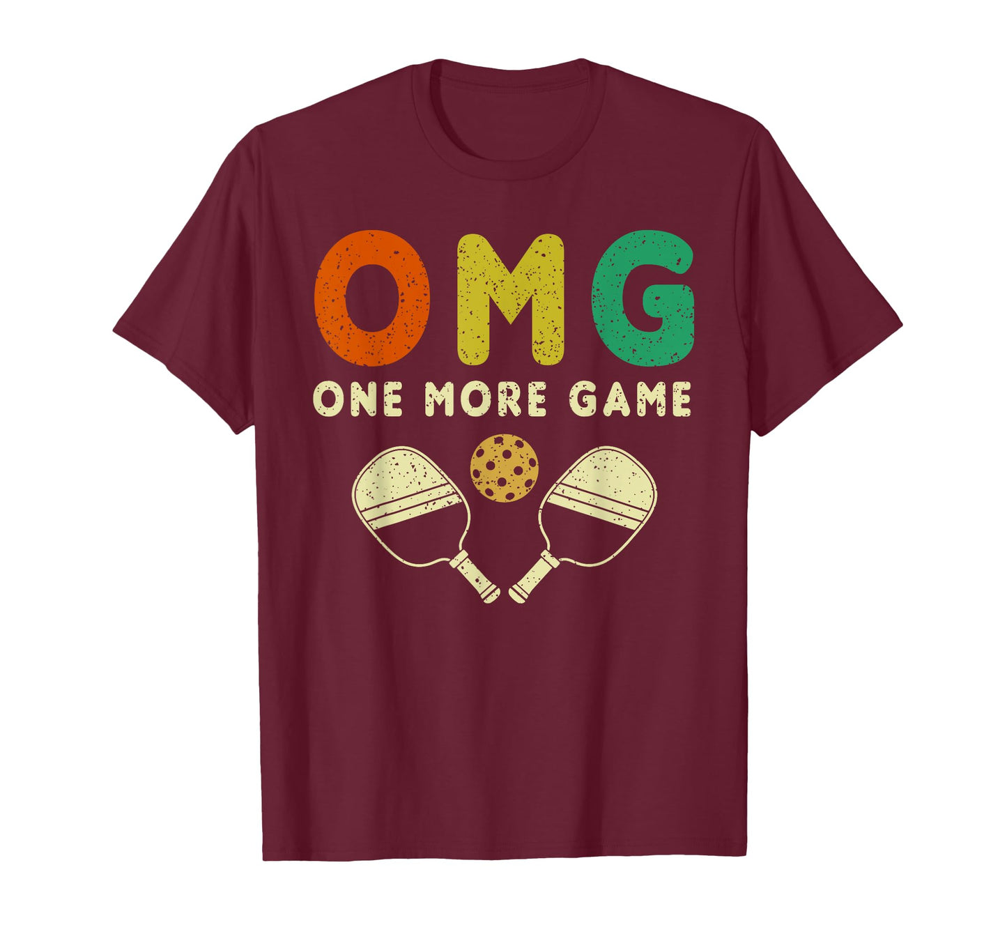 Pickleball Retro For Picklers Men Women OMG One More Game T-Shirt