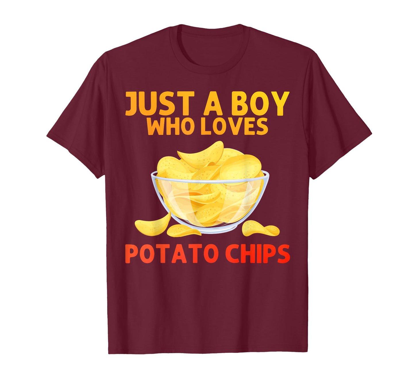 Funny Potato Chips Art For Men Boys Kids Bag Of Chips Lover T-Shirt
