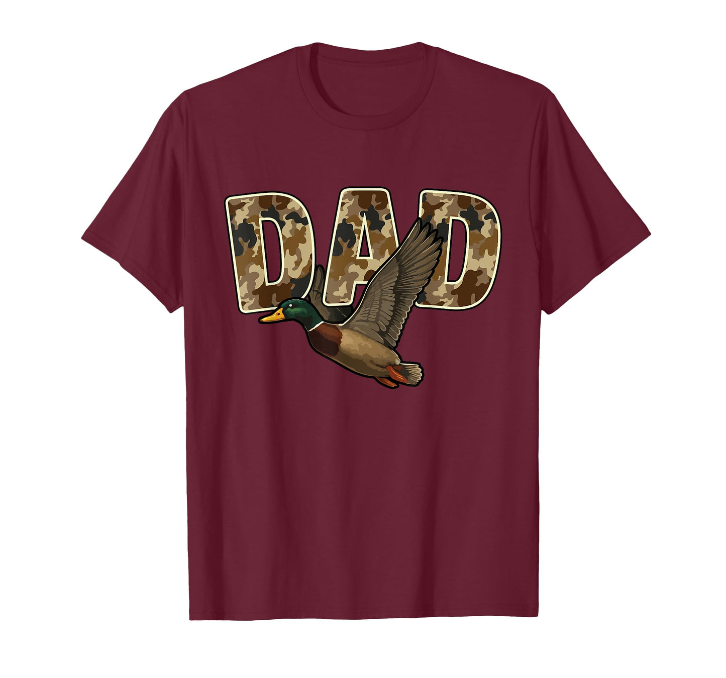 Camouflage Vintage Mallard Duck Retro Camo Hunting Dad T-Shirt