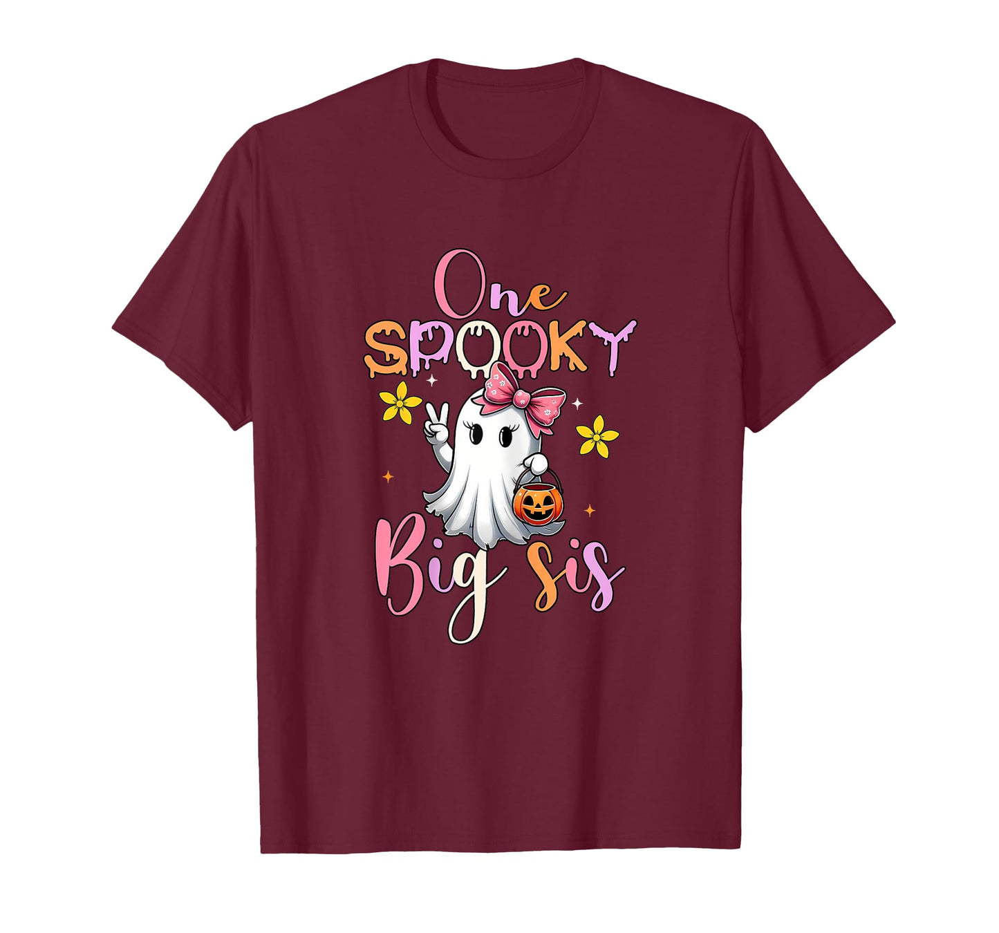 One Spooky Big Sister Spooky Halloween Matching Family T-Shirt