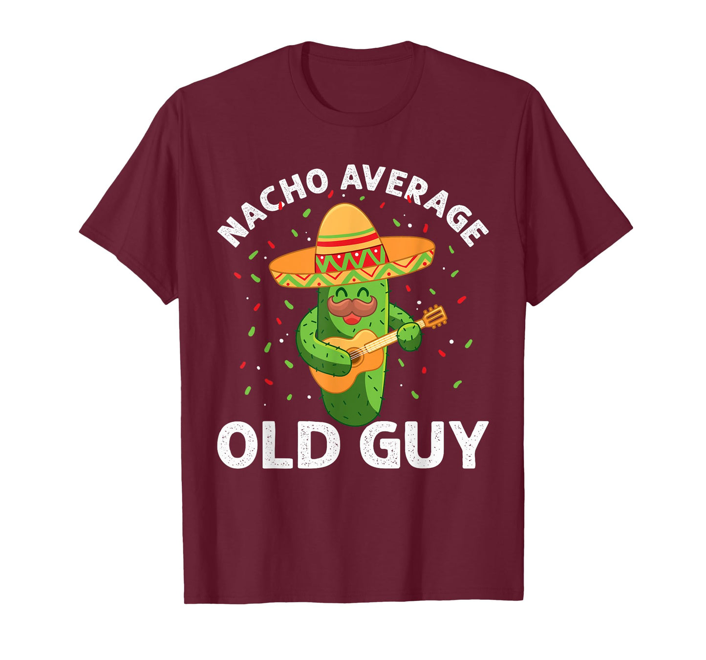 Funny Elderly Man Nacho Average Old Guy Humor Gag Senior T-Shirt