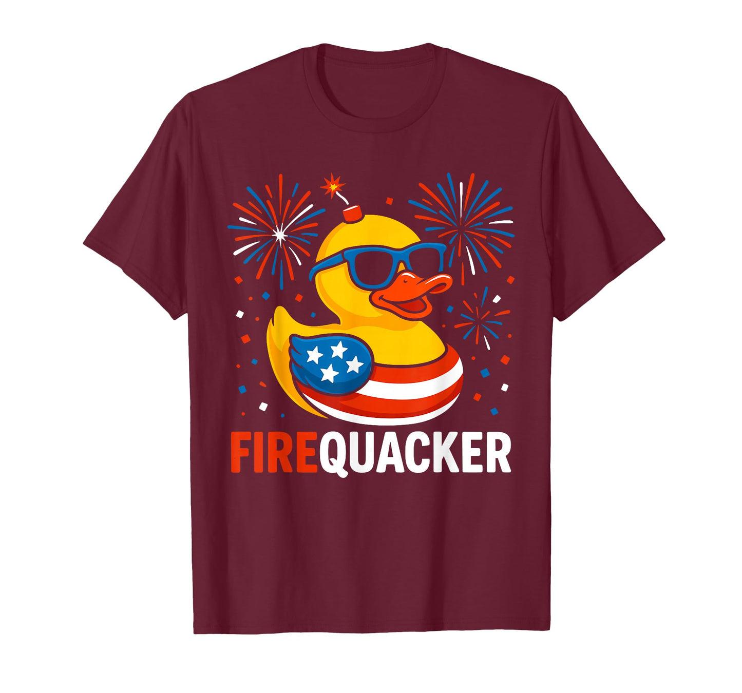 Funny 4th of July Duck Firequacker Patriotic Fourth of July T-Shirt