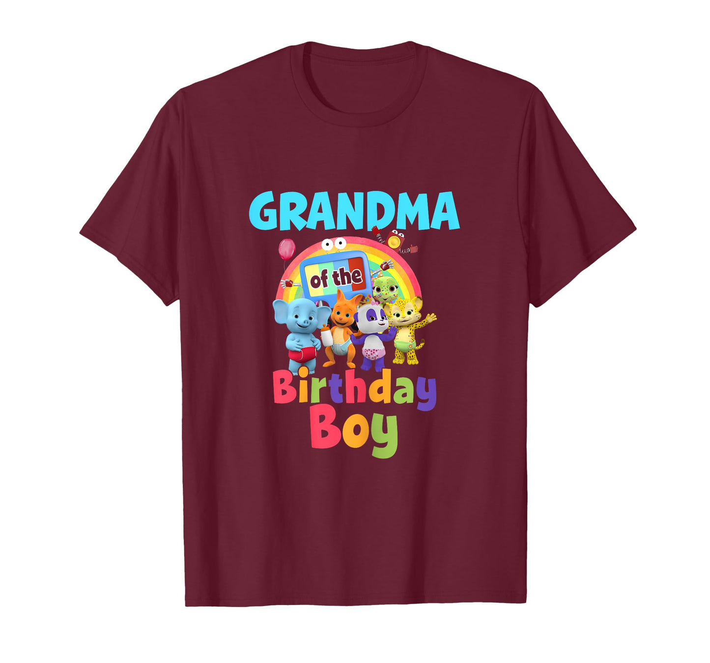 Grandma Of The Birthday Boy Family Party Decor Matching T-Shirt