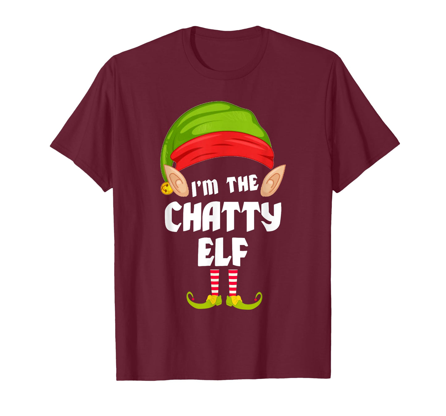 Funny Chatty Elf Matching Family Group PJ Christmas T-Shirt