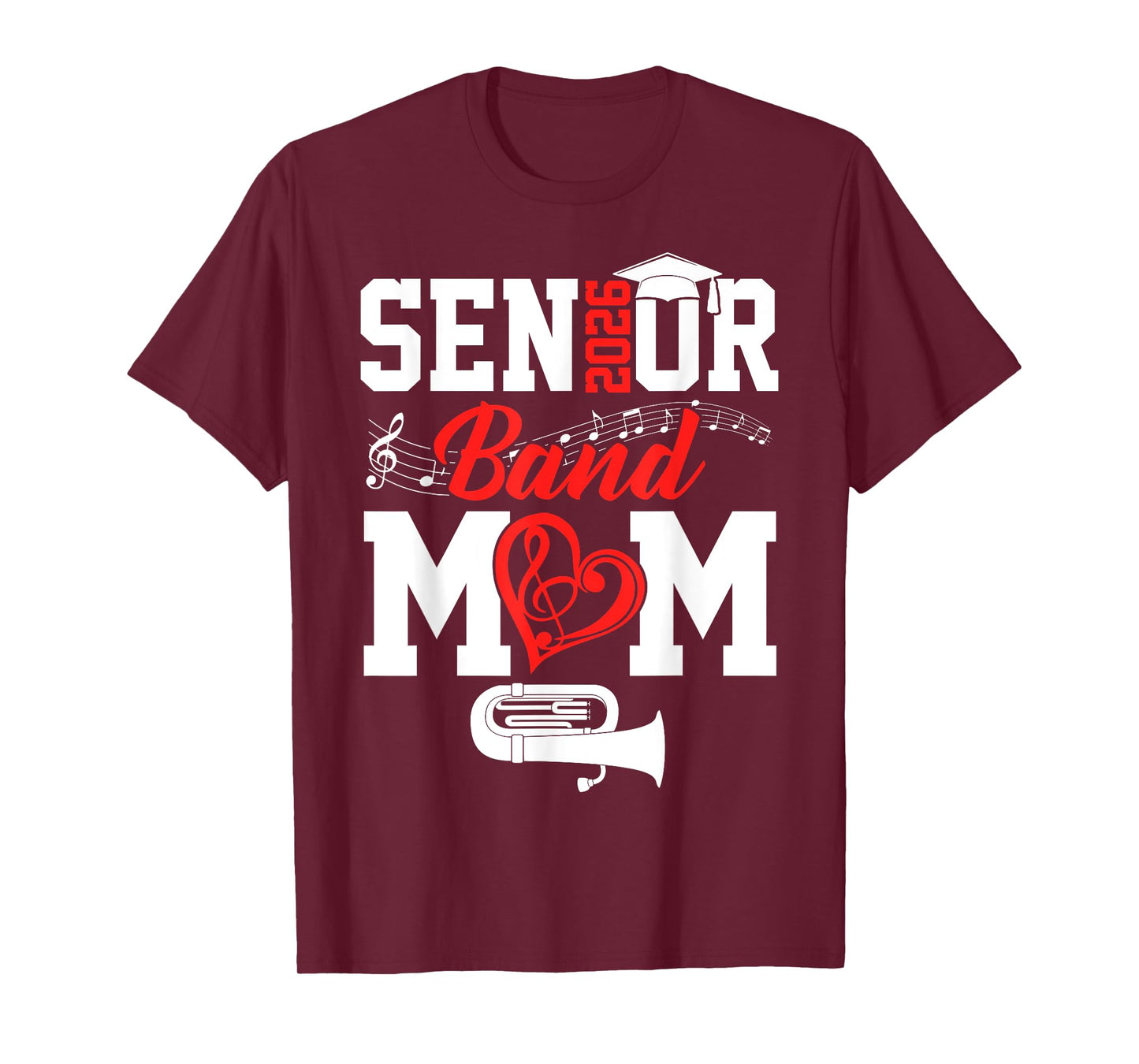 Senior Band Mom 2026 Marching Band Class Of 2026 Tuba T-Shirt