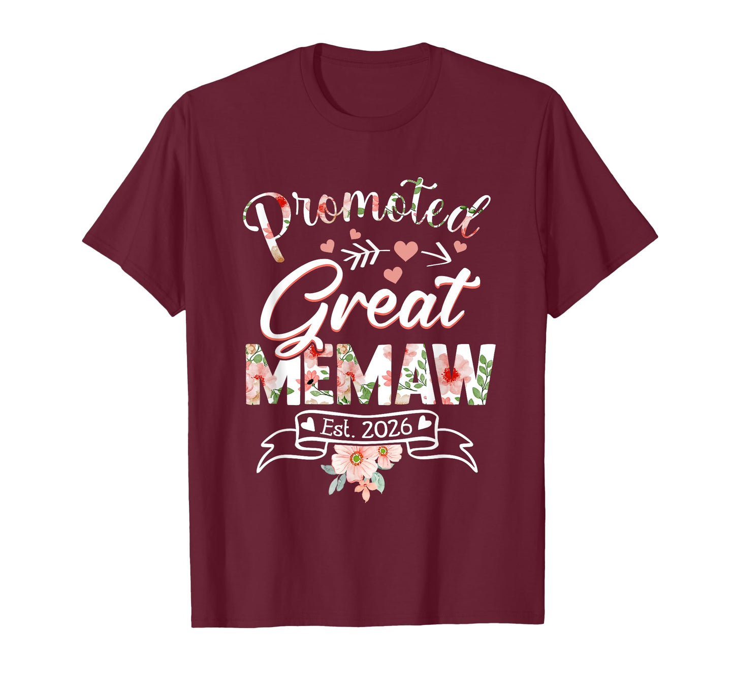 Promoted To Great Memaw Est 2026 First Time New Grandma Mom T-Shirt