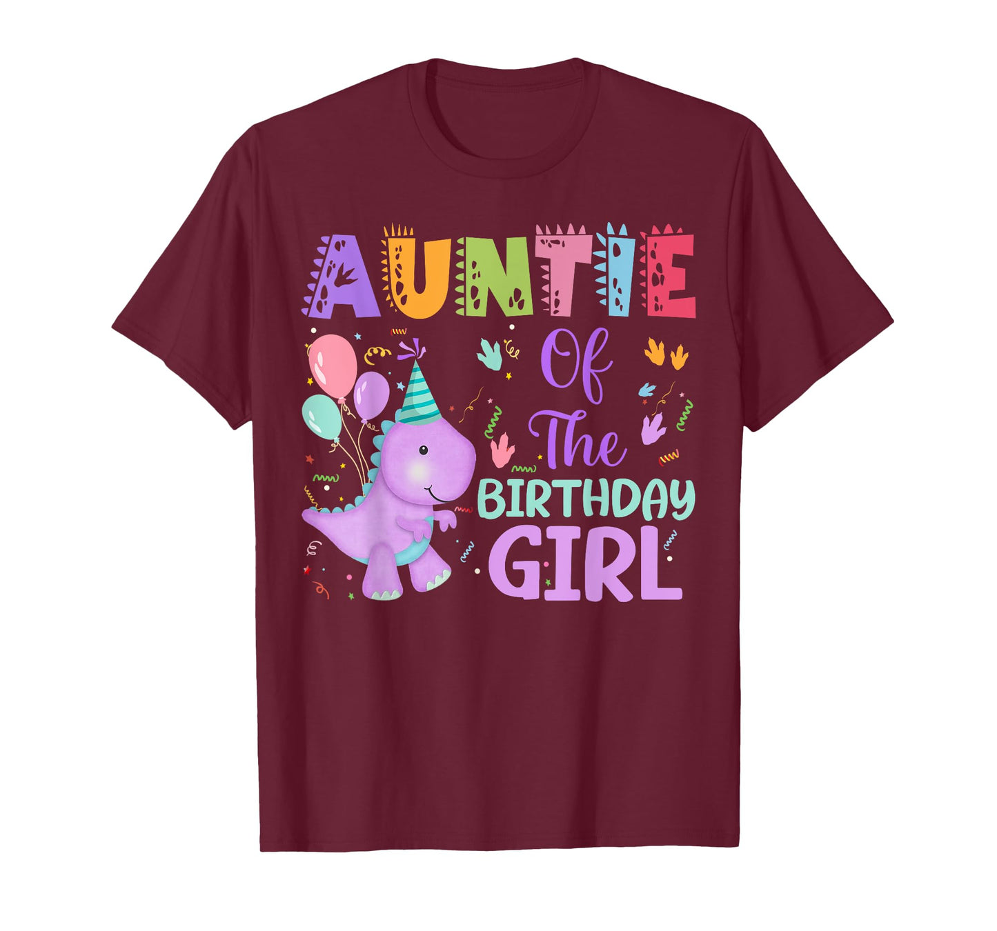 Auntie Of The Birthday Girl Dinosaur Saurus Rex Party T-Shirt