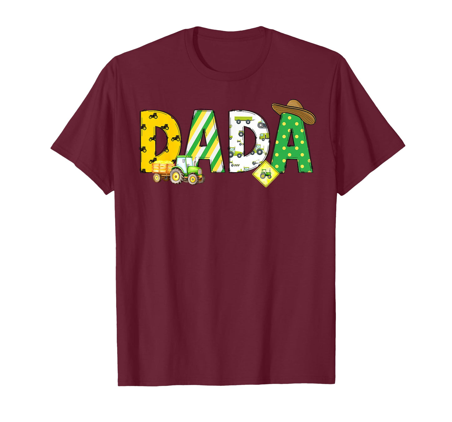 Dada of The Birthday Boy Tractors Farm Trucks Family Party T-Shirt