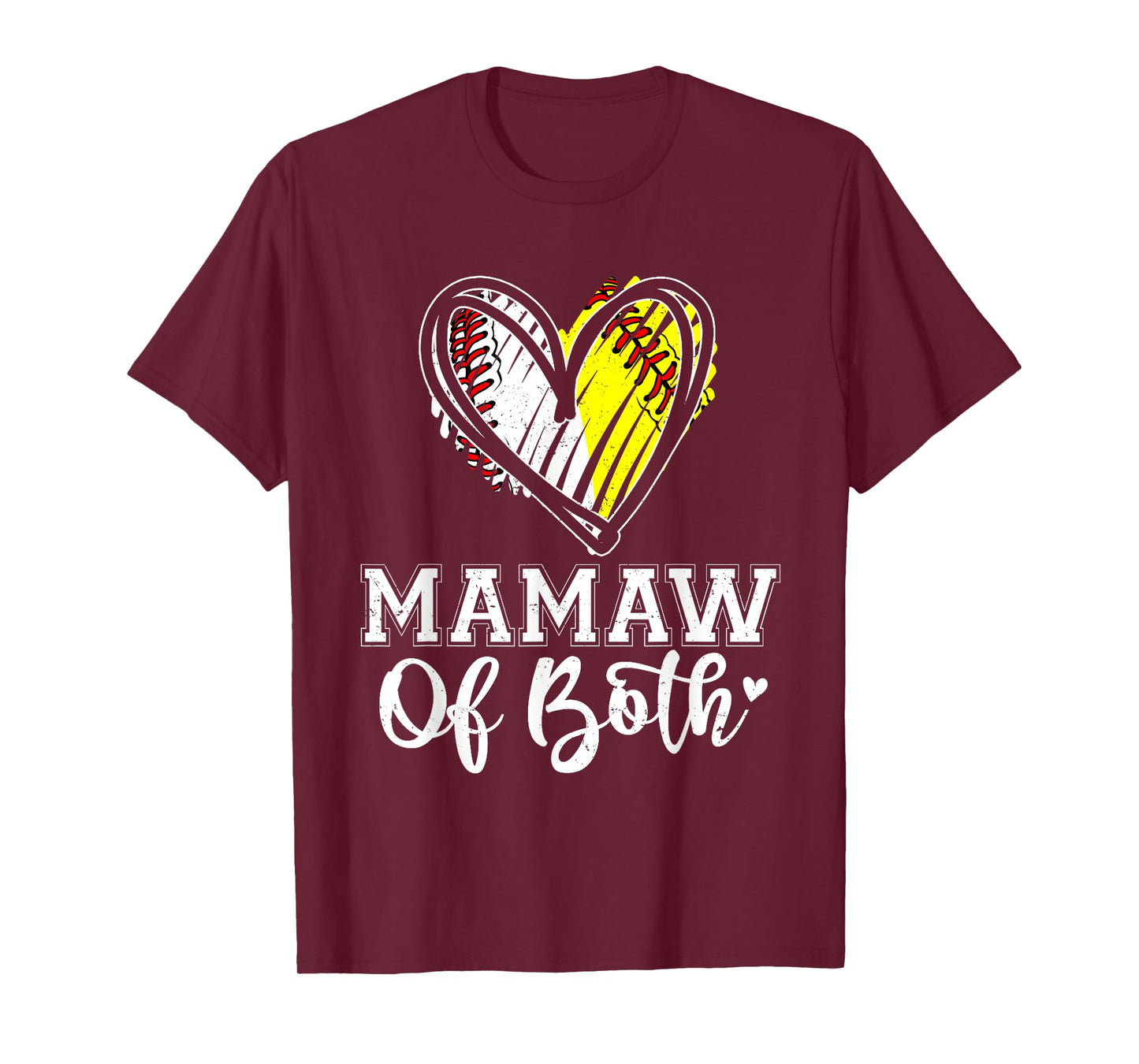 Mamaw Of Both Baseball Softball Mamaw Mothers Day T-Shirt