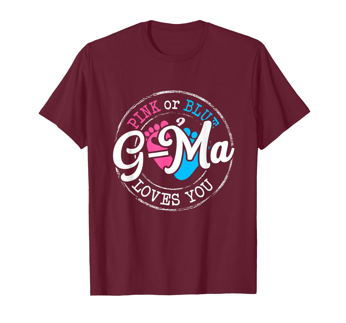 Pink or Blue G-Ma Loves You Gender Reveal Family T-Shirt