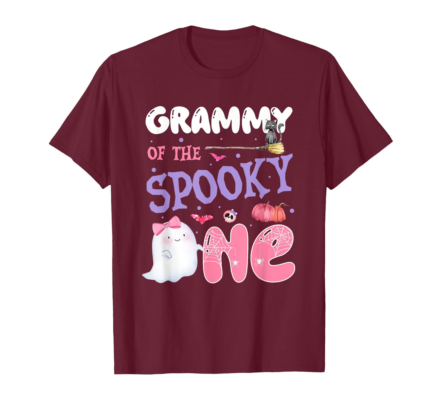 Grammy Of The Spooky One 1st Birthday Halloween Pink Ghost T-Shirt
