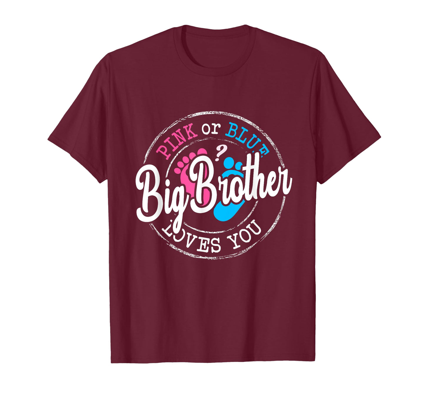 Pink or Blue Big Brother Loves You Gender Reveal Family T-Shirt