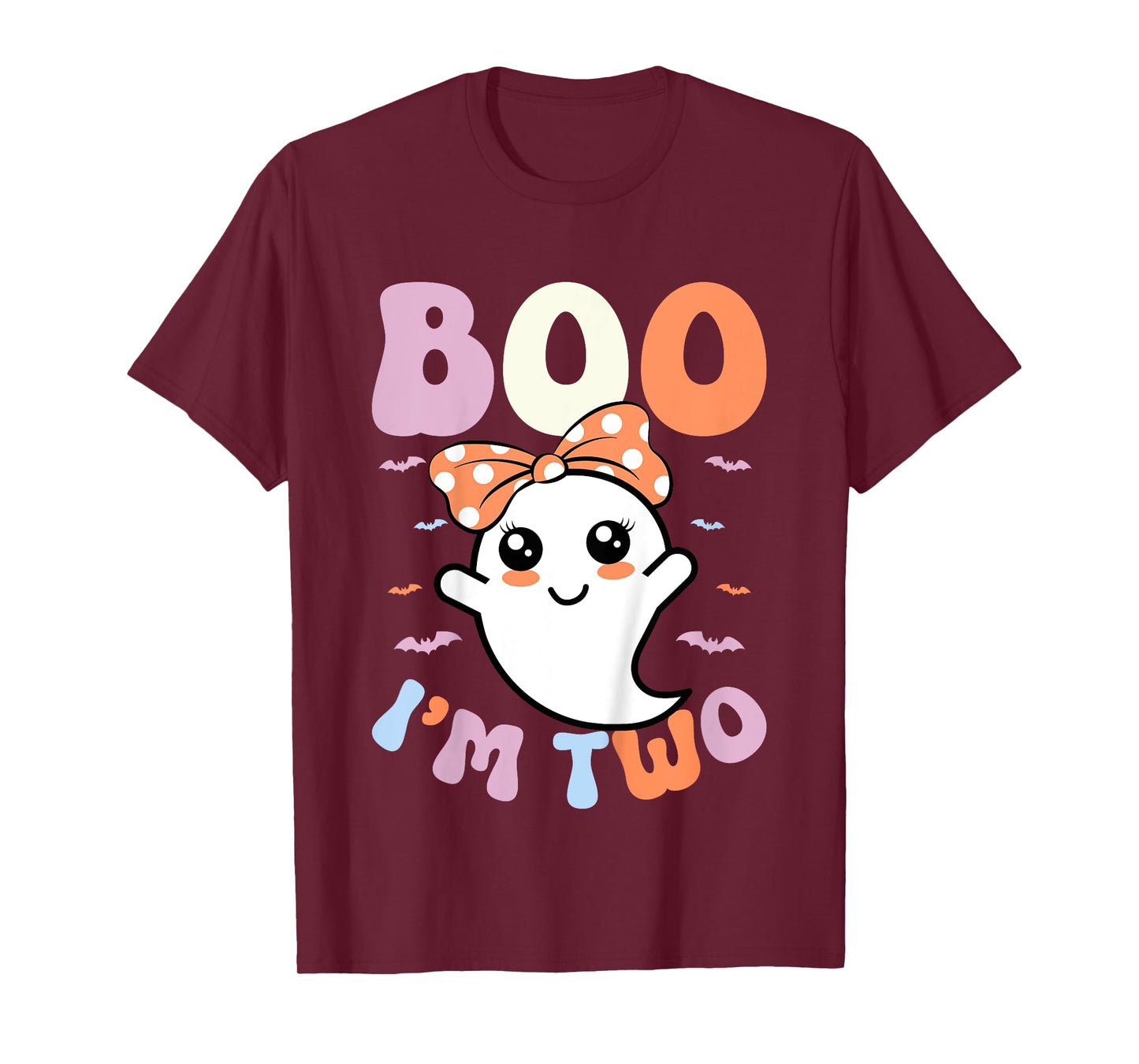 Kids Boo I'm Two Ghost 2nd Birthday Kids 2 Years Old Halloween T-Shirt