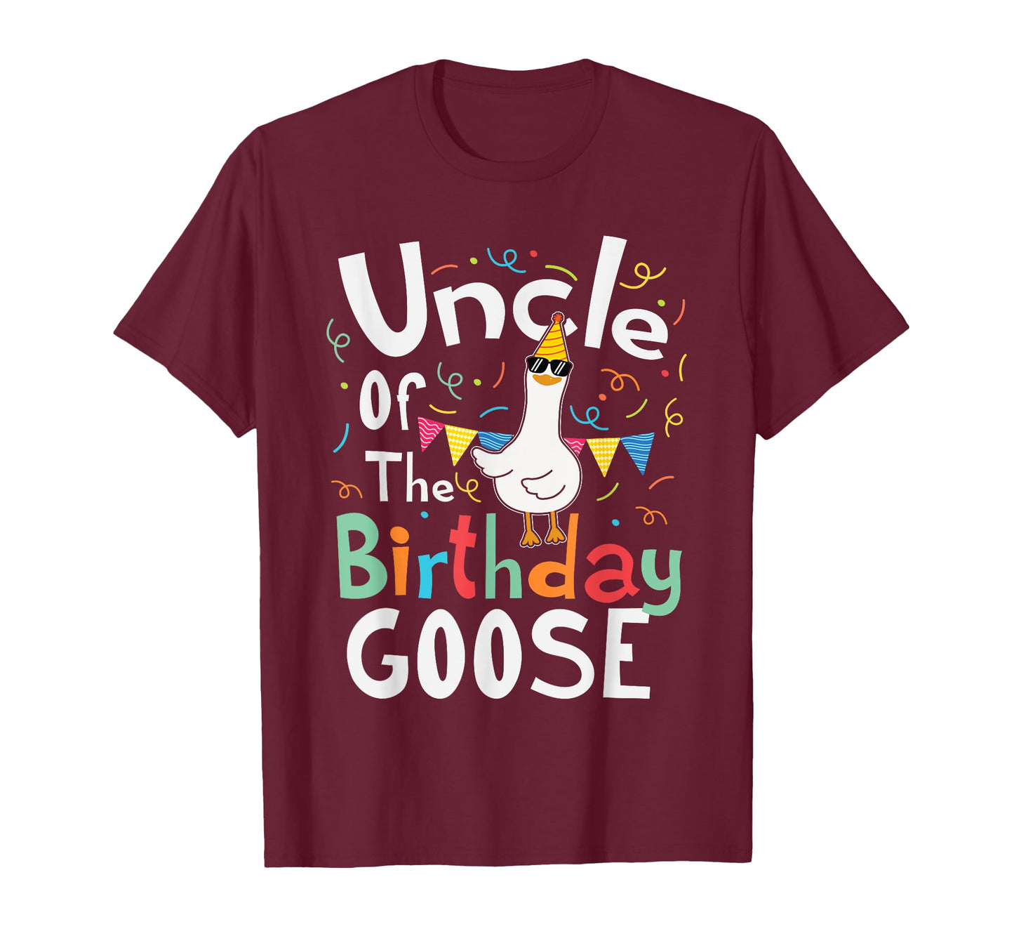Uncle Of The Birthday Goose Funny Boy Girl Bday Party Kids T-Shirt